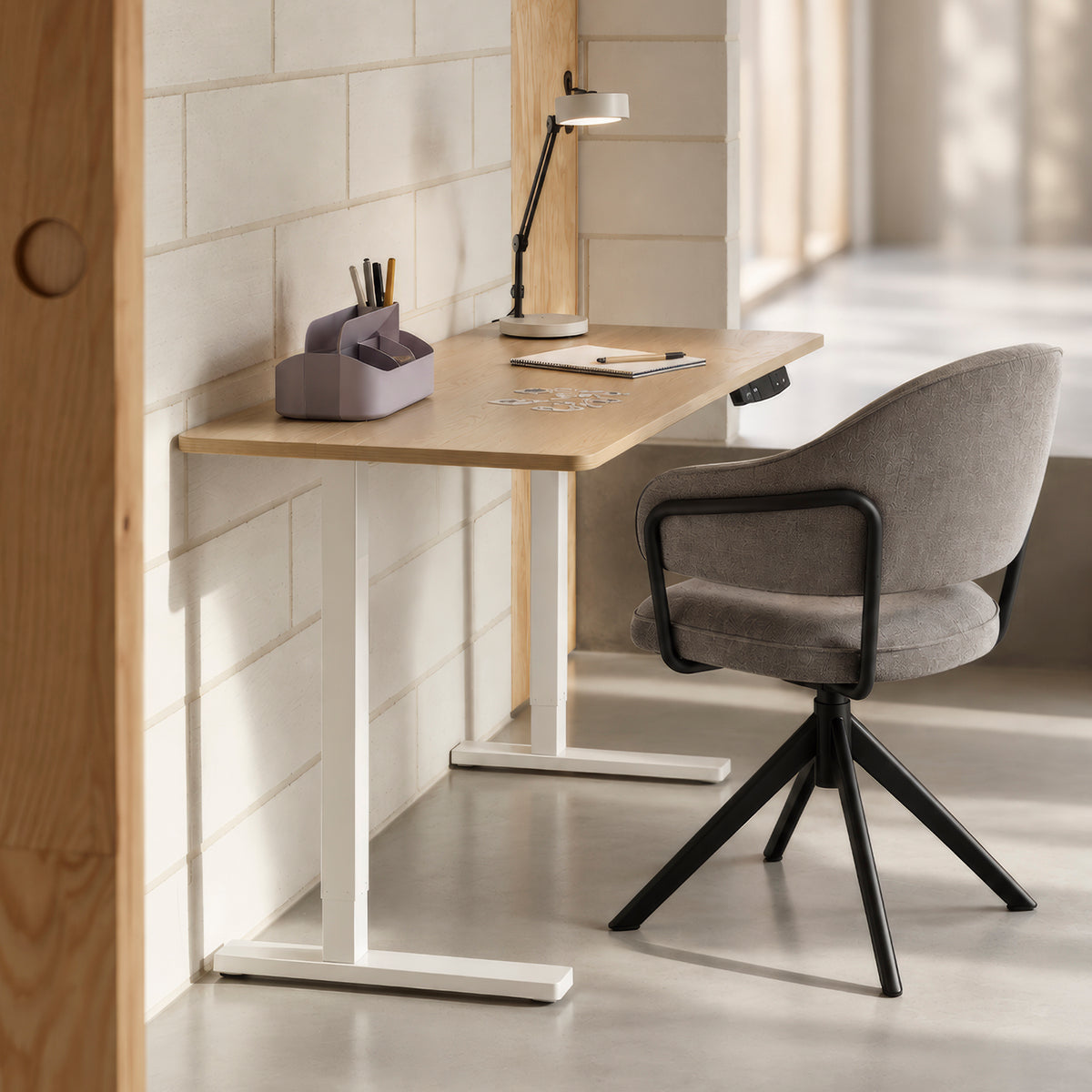 Silla Home Office Stanford Giratoria Gris Oscuro