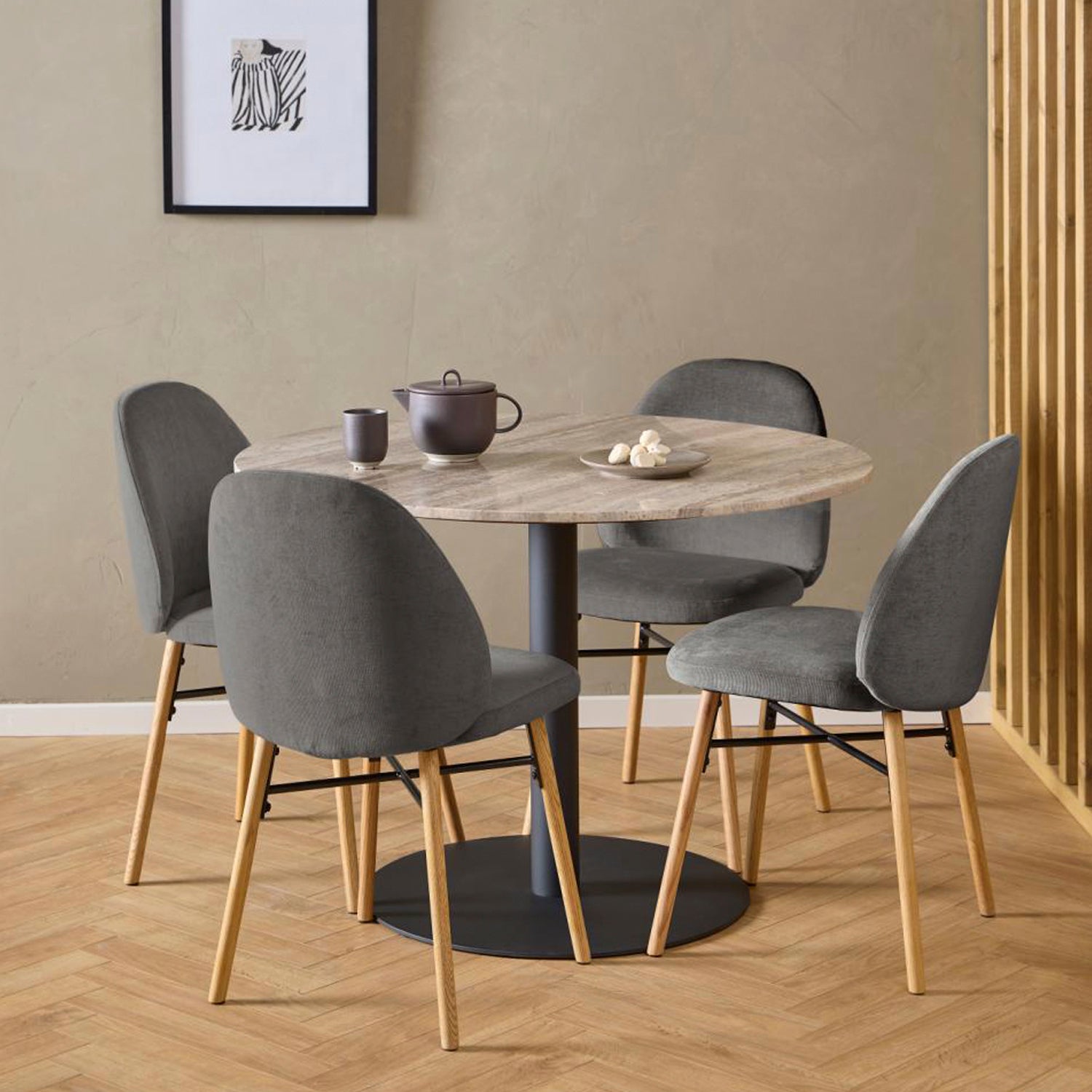 Pack 2 Silla Tapiz Remy Gris Oscuro