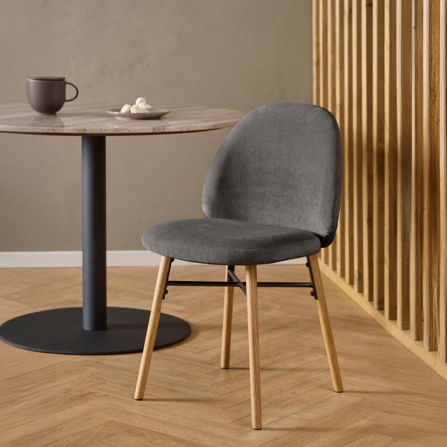 Pack 2 Silla Tapiz Remy Gris Oscuro