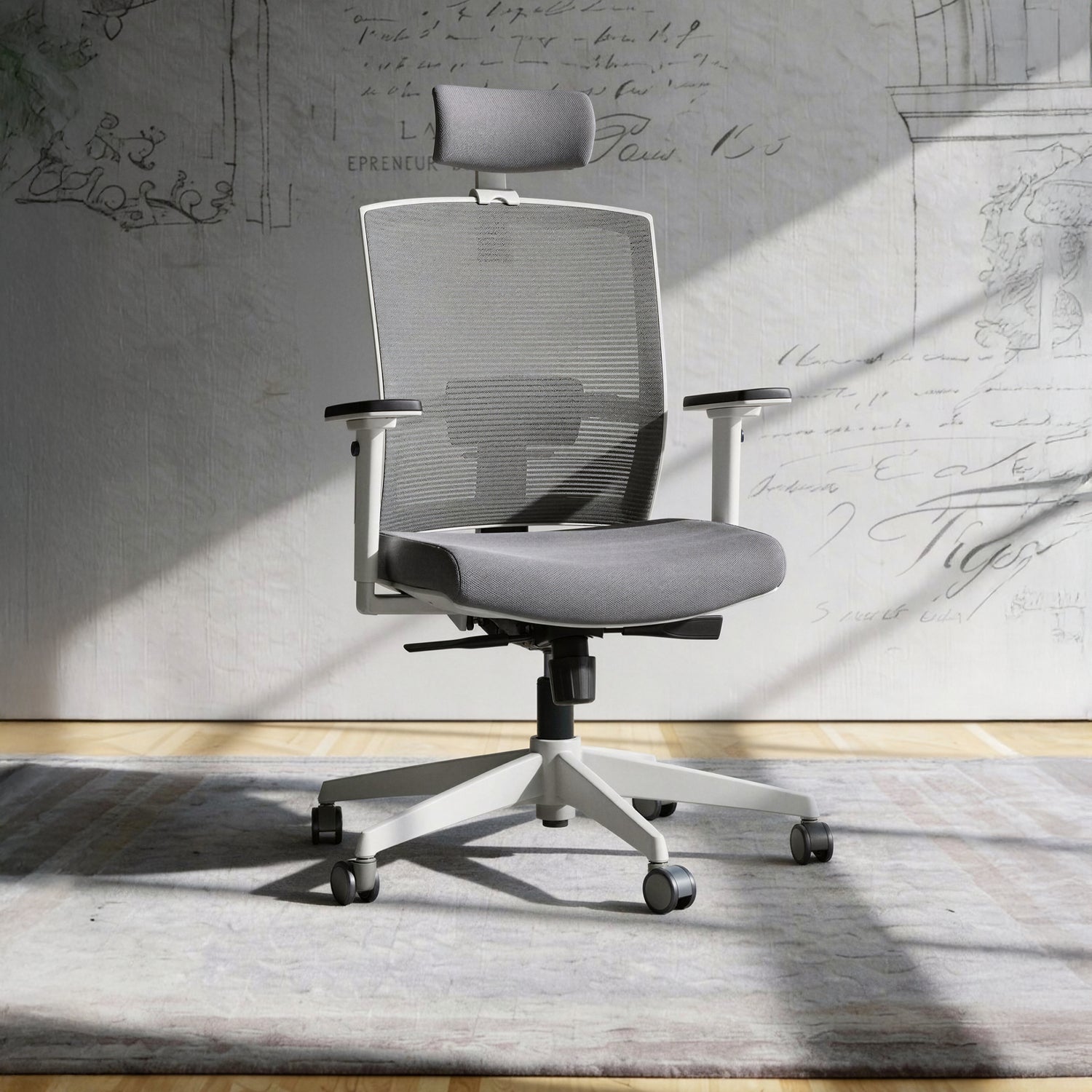 Silla Oficina Taylor Pro Gris Claro con cabecero