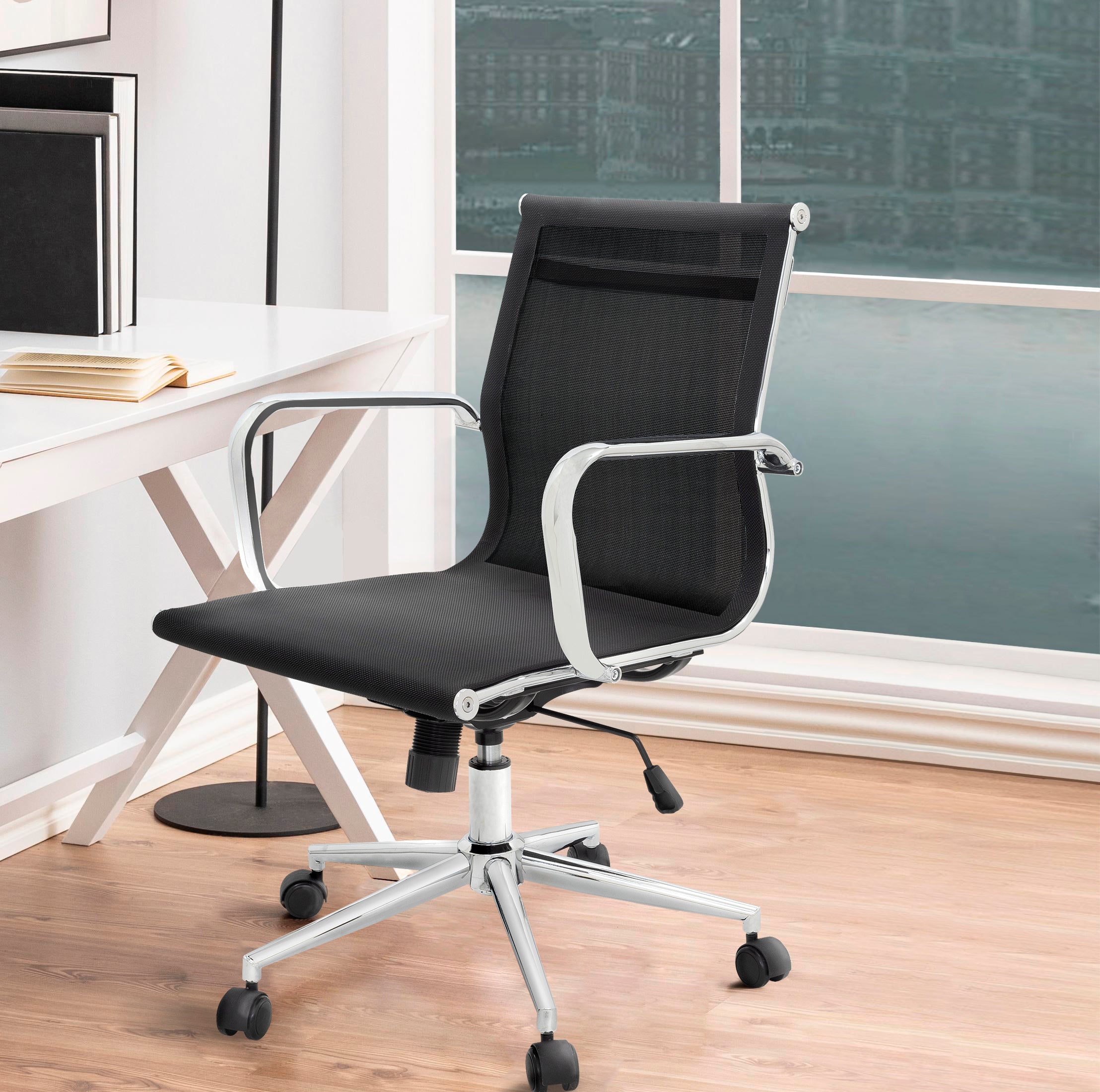 Silla oficina Carson Media Negro