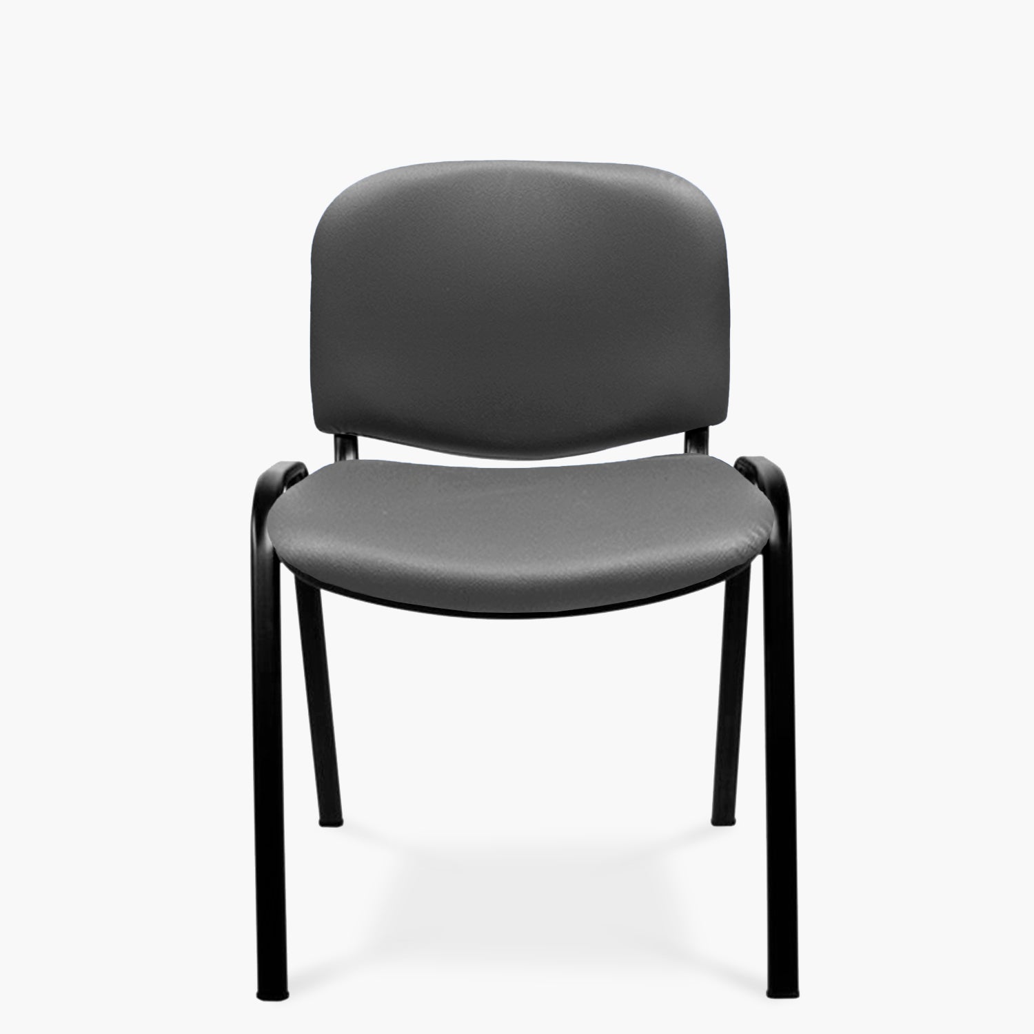 Silla Oficina Visita ISO Tapiz Ecocuero Gris Base Negro - Form Design