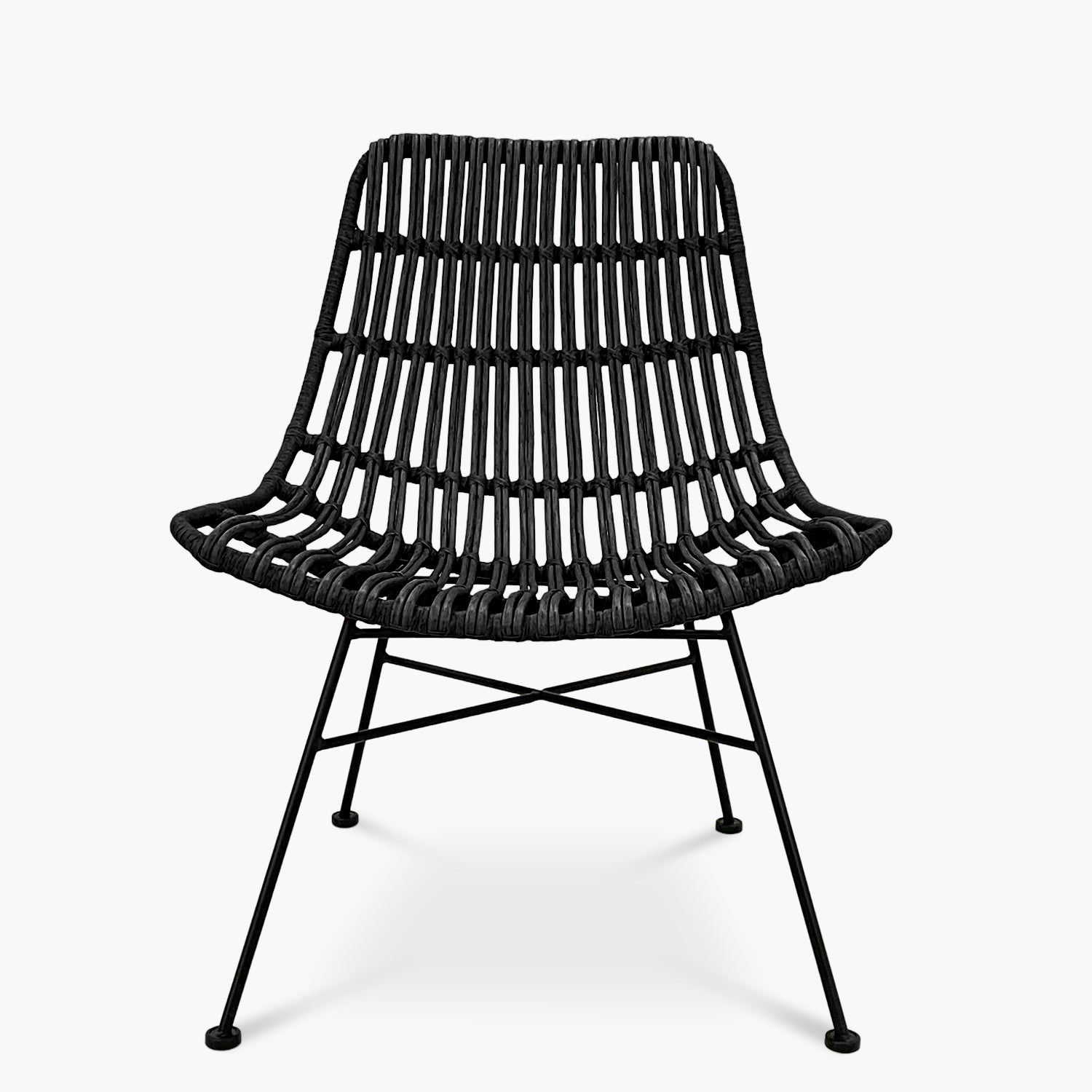 Sitial Ratan Sintético Creta Negro