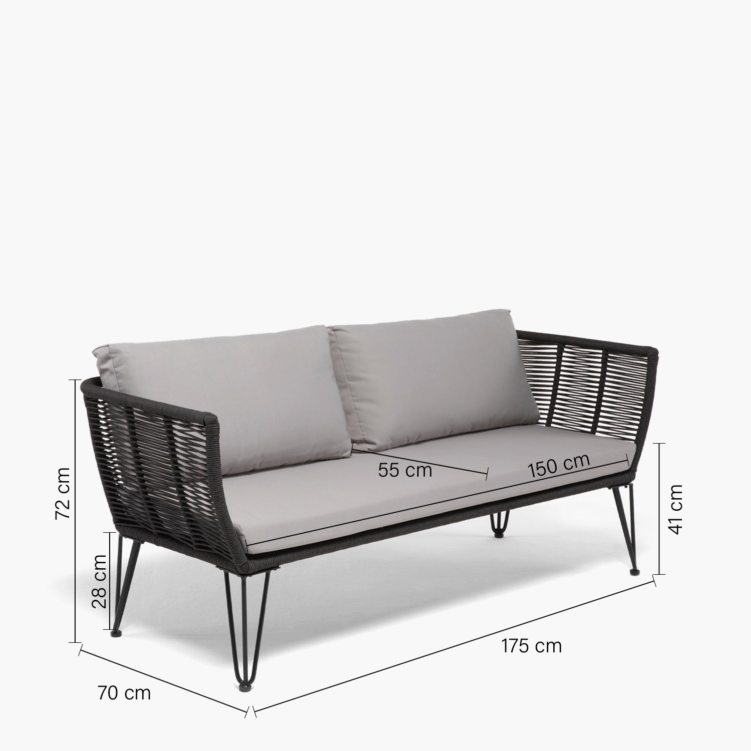 Sofá 2C Maresias Gris - Form Design