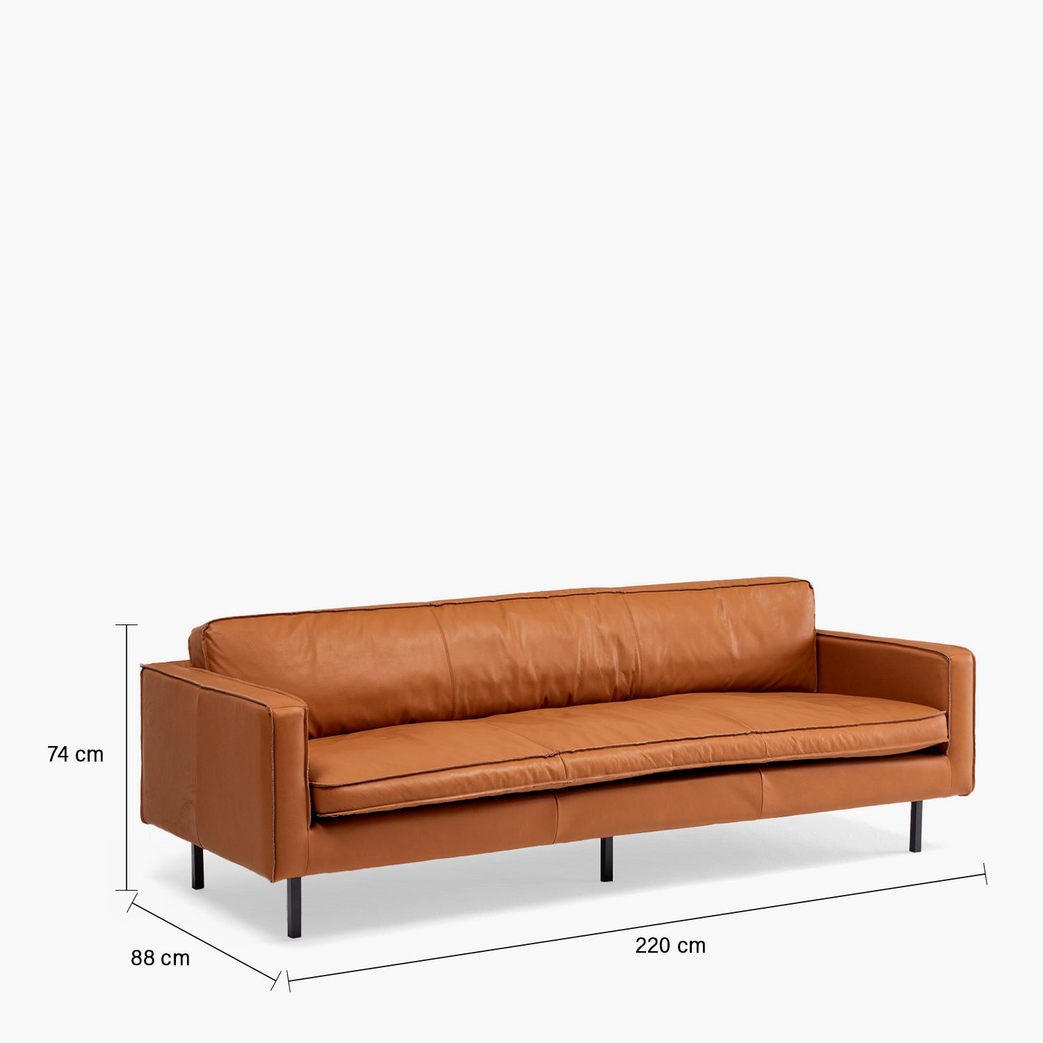 Sofa 3C Sinatra Cuero Café