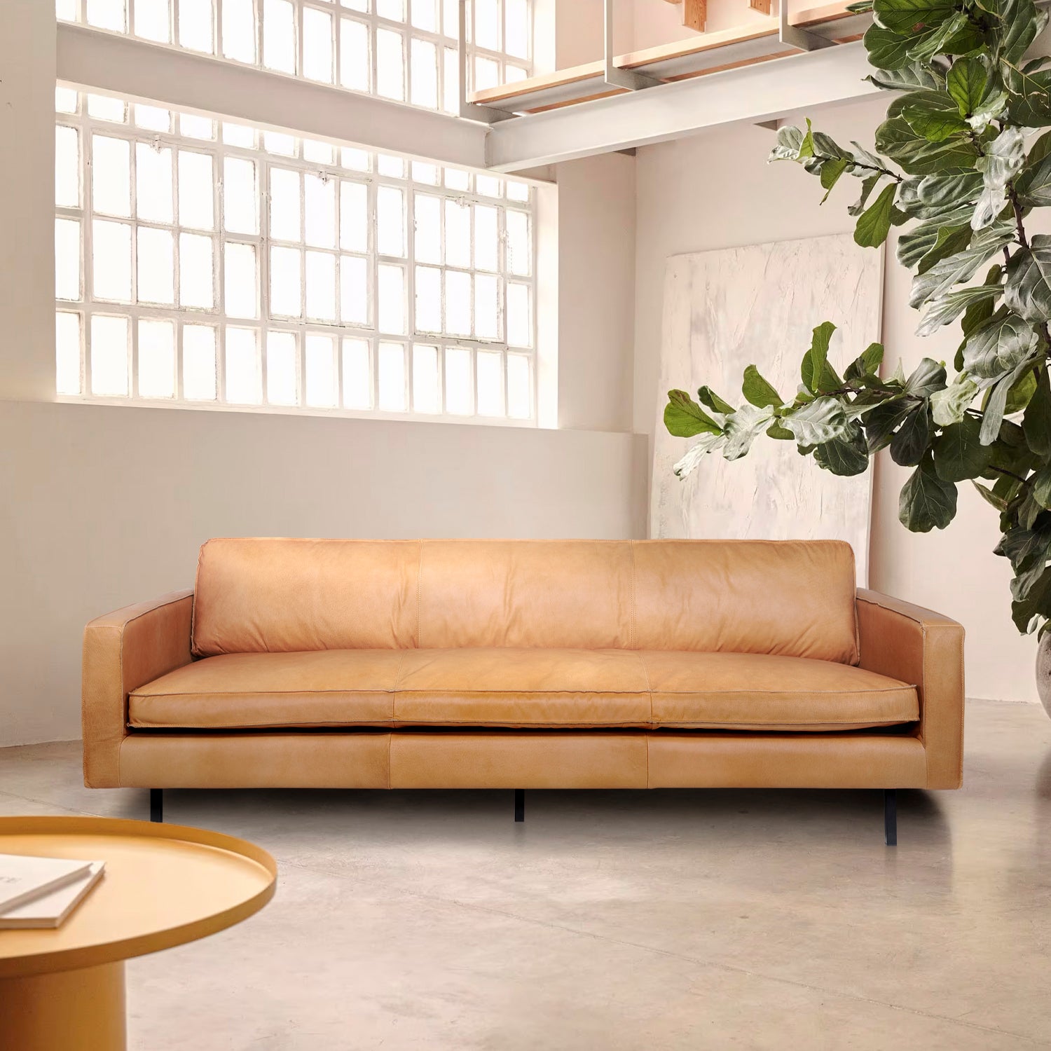 Sofa 3C Sinatra Cuero Cognac