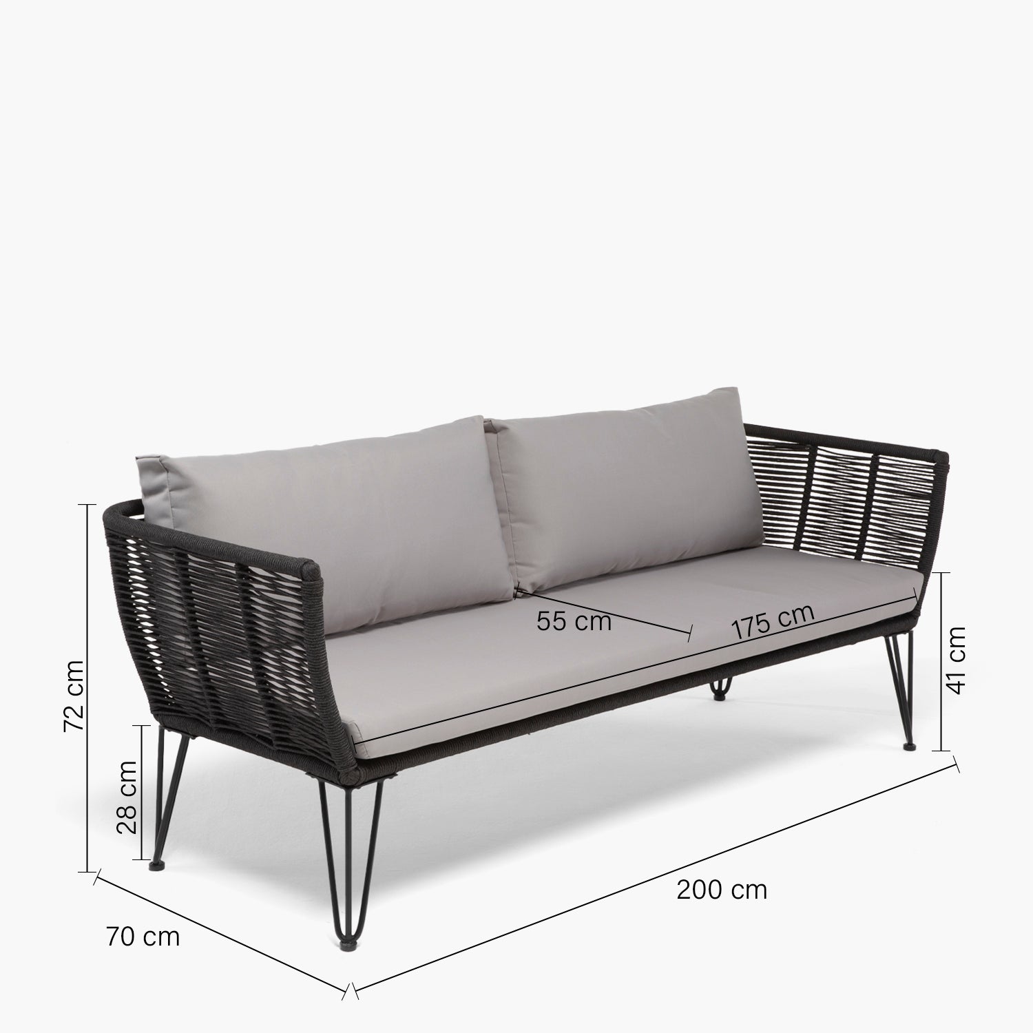 Sofá 3C Maresias Gris - Form Design