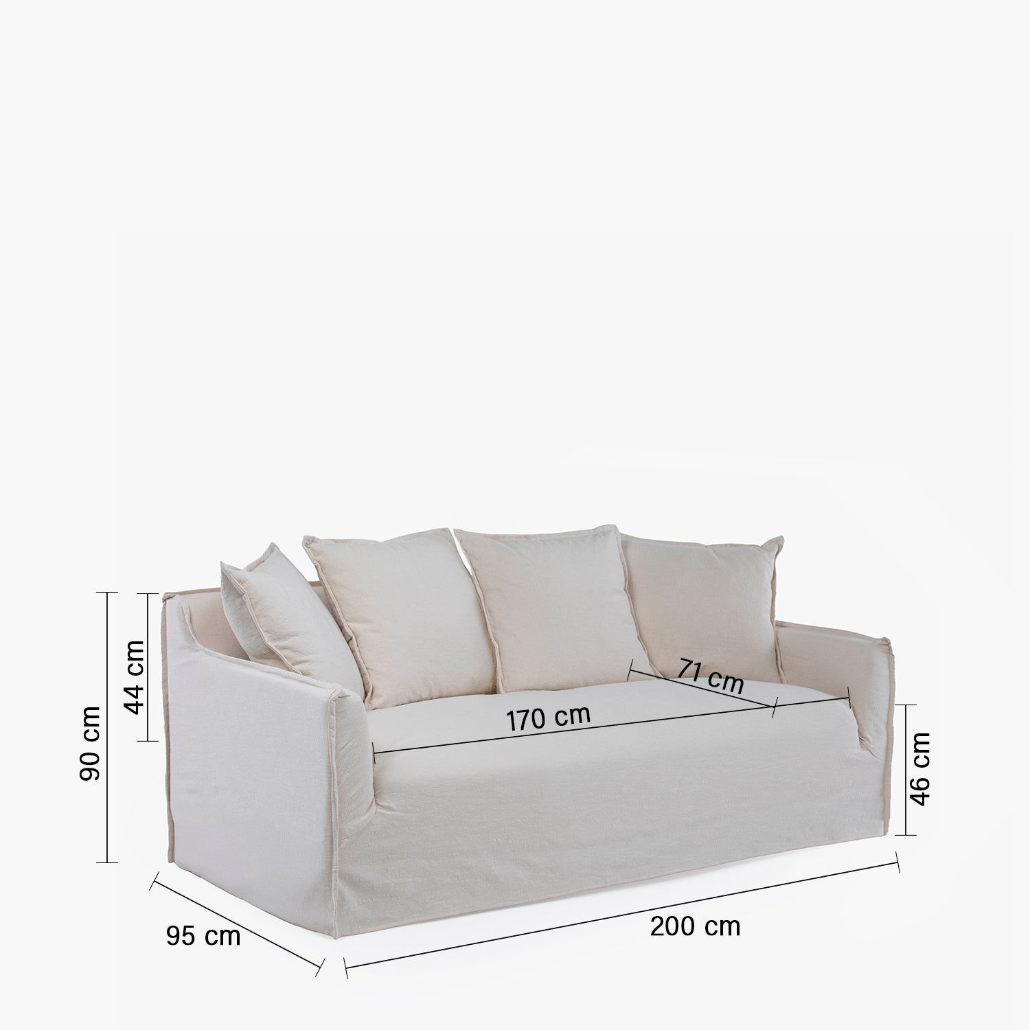 Sofá 3C Maule Crudo