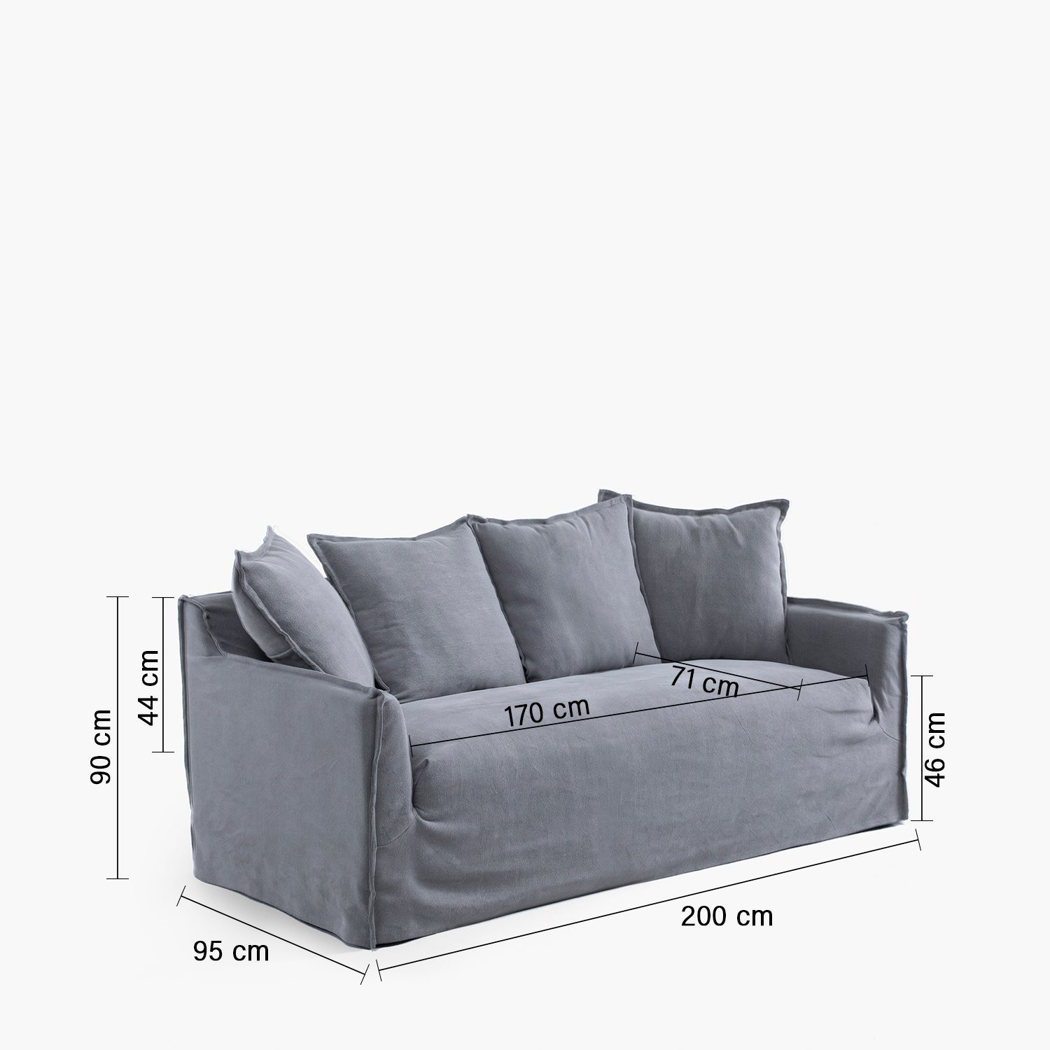 Sofá 3 Cuerpos Maule Gris