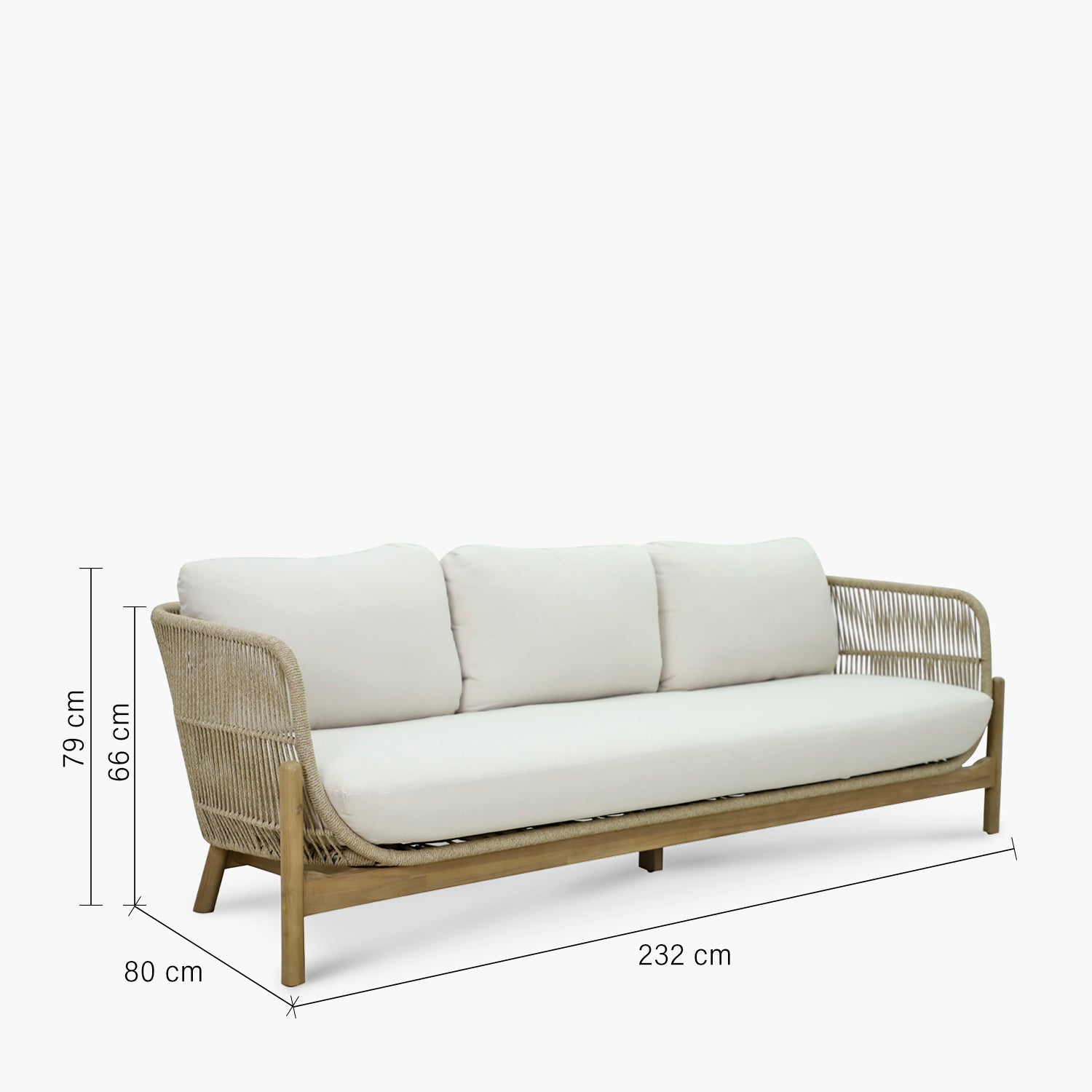 Sofá 3 Cuerpos Pipa Natural