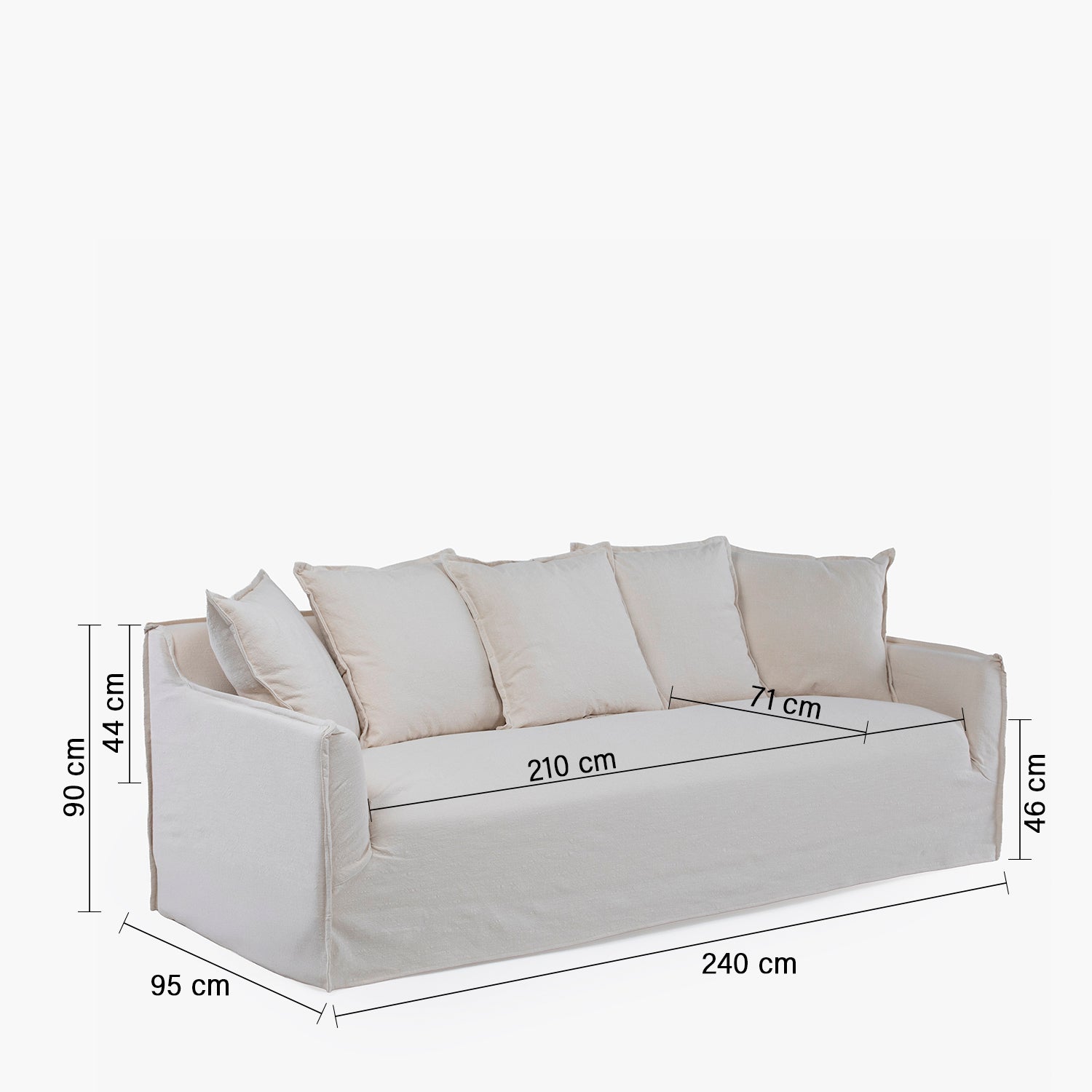 Sofá 4C Maule Crudo