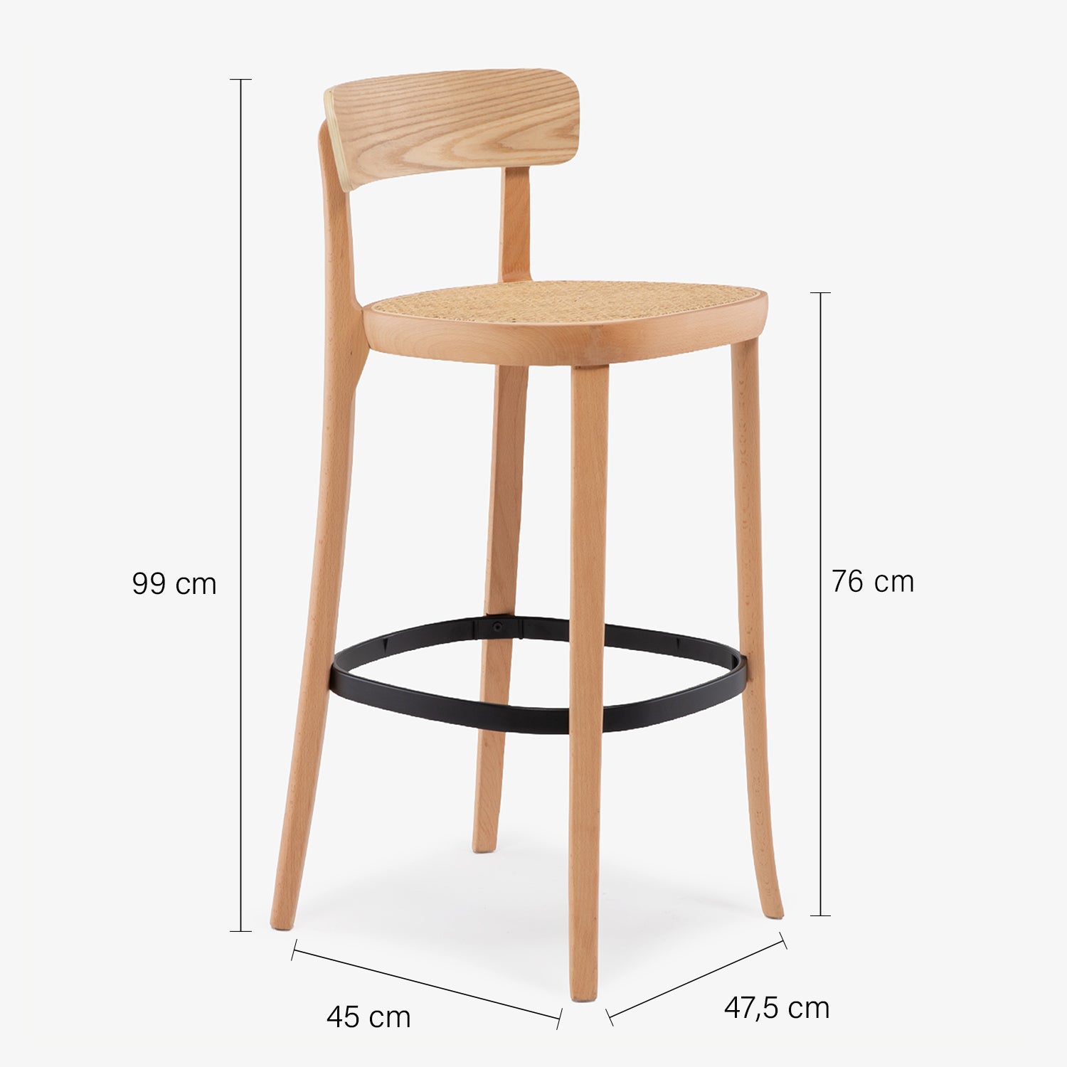 Taburete Alto 76 Dante Natural