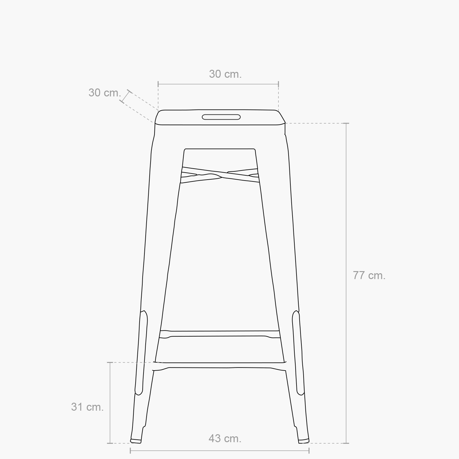 Taburete Alto 77 Tolix Metal