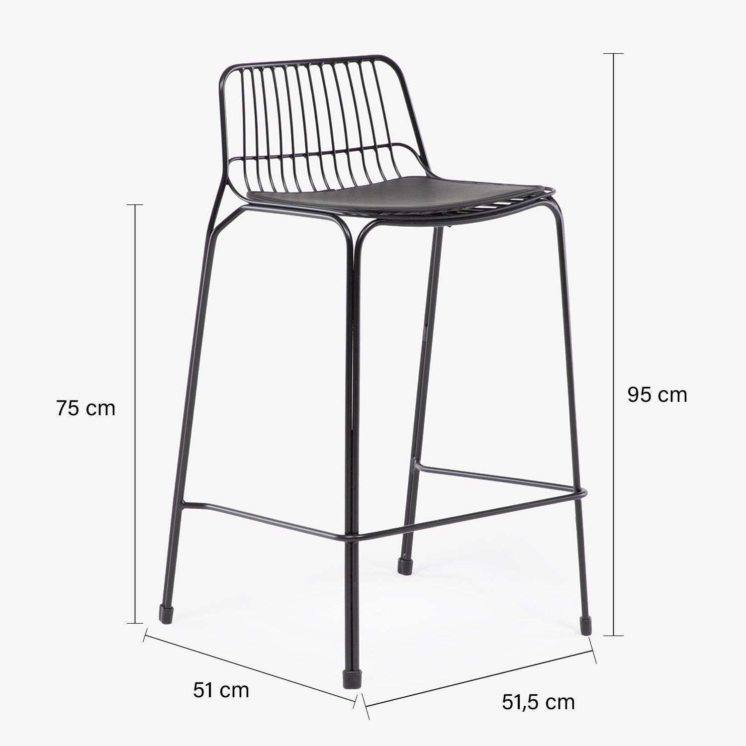 Taburete Alto Metal Isabella Negro - Form Design