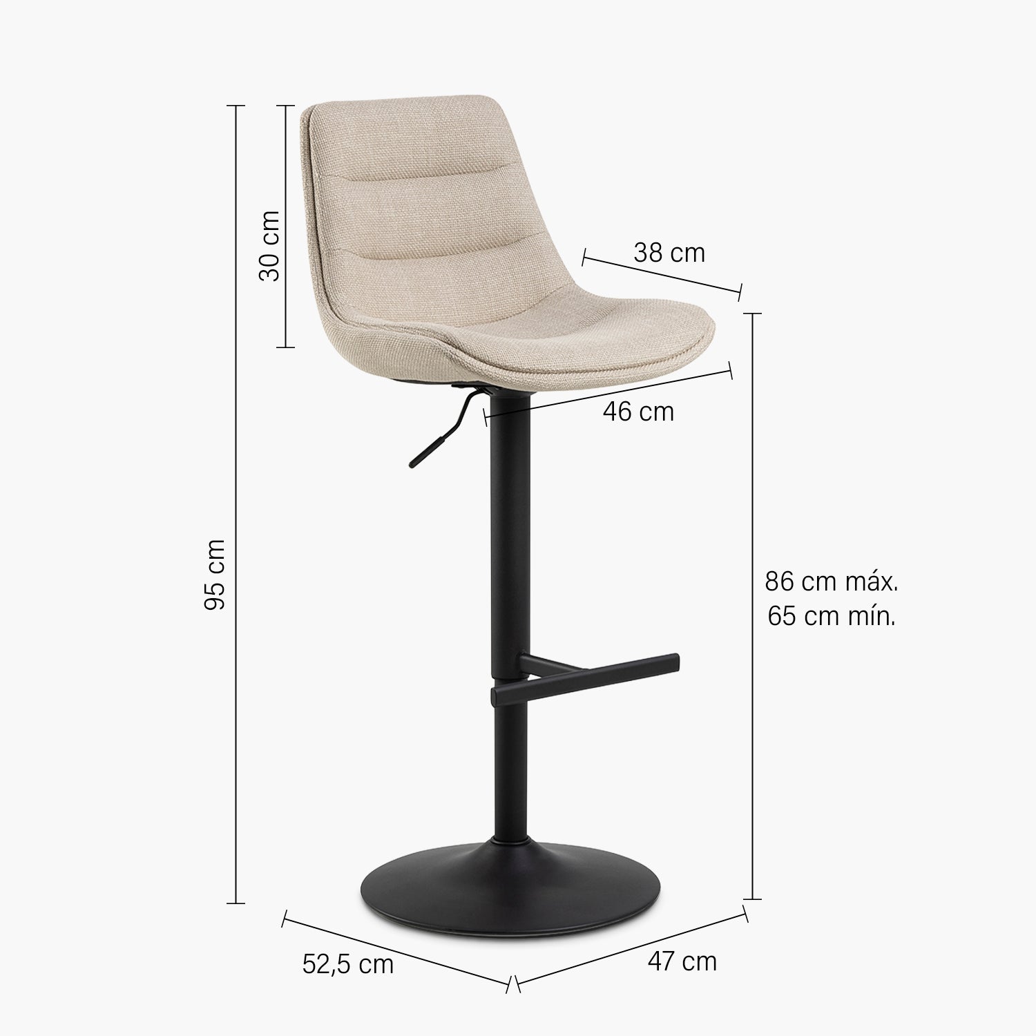 Pack 2 Taburete Medio Adisa Beige