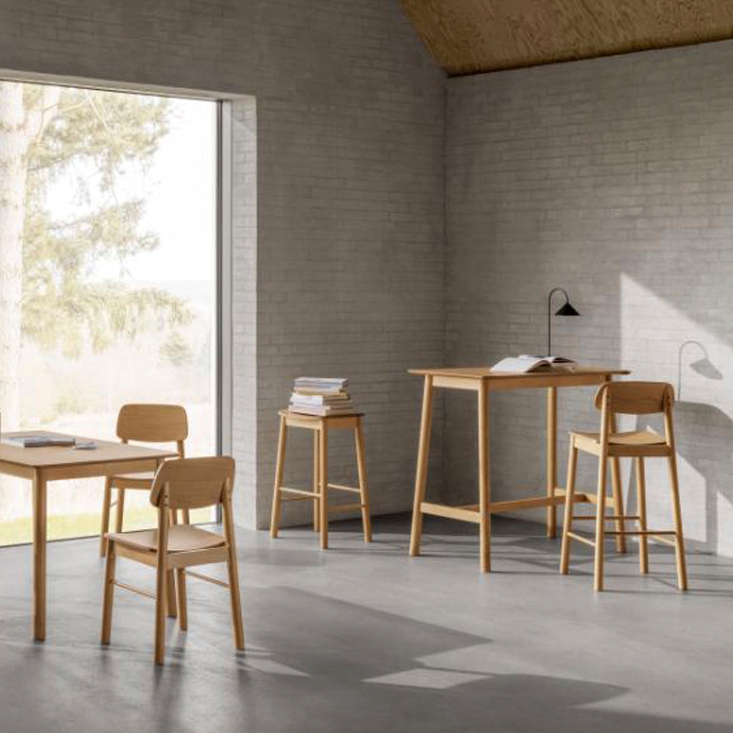 Pack 2 Taburete Madera Owen Natural