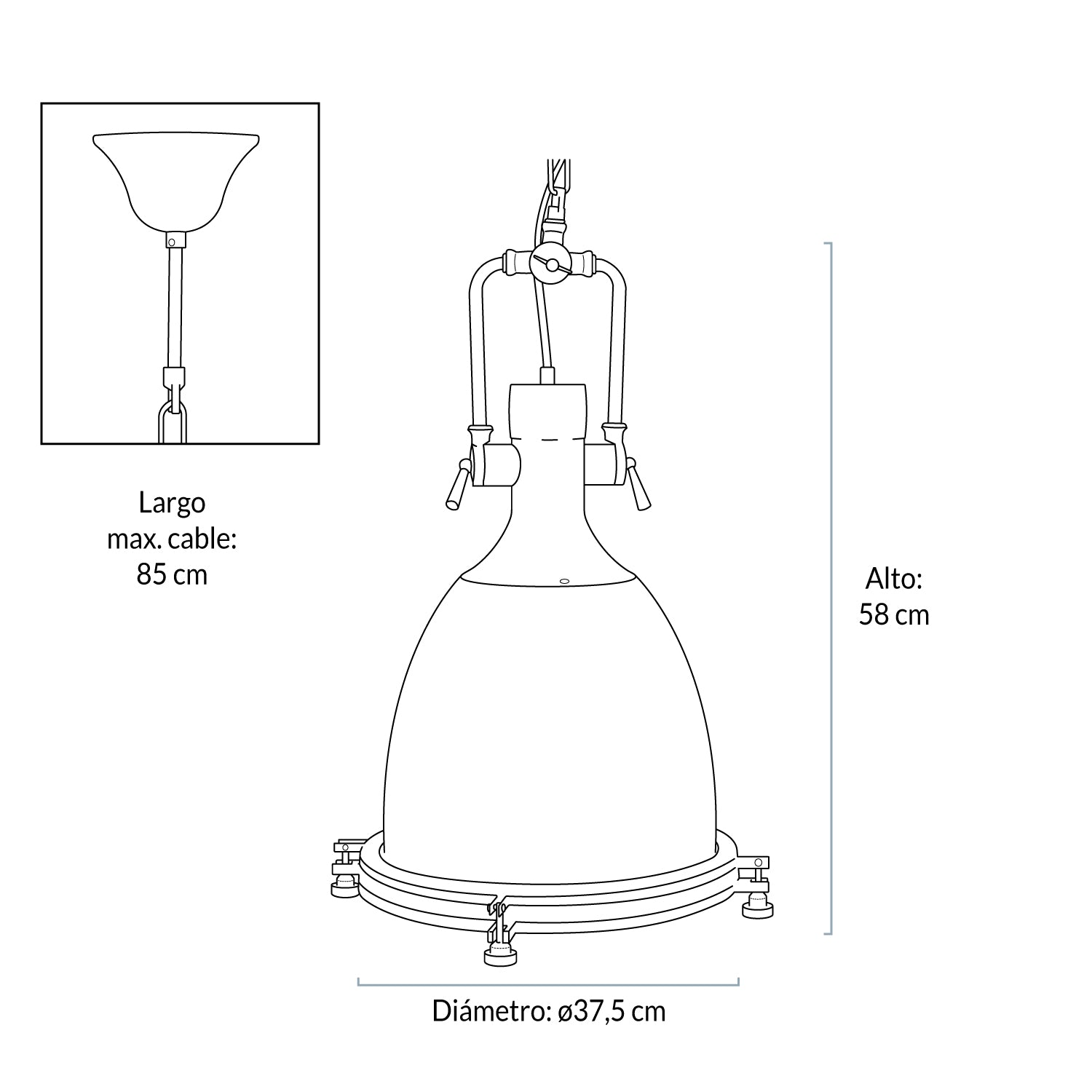 Lampara De colgar Bistro Cromado