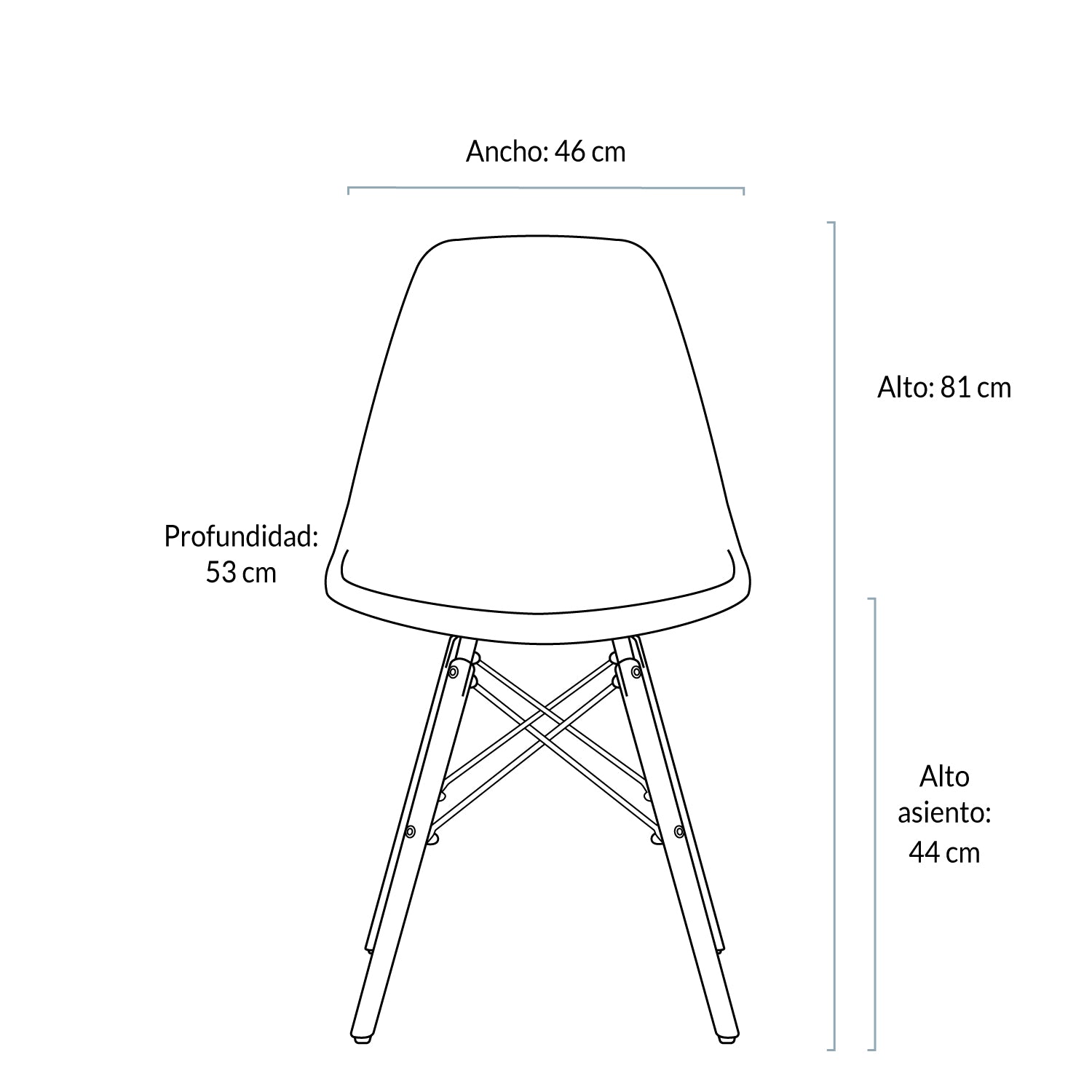 Silla DSW Réplica Eames Blanco