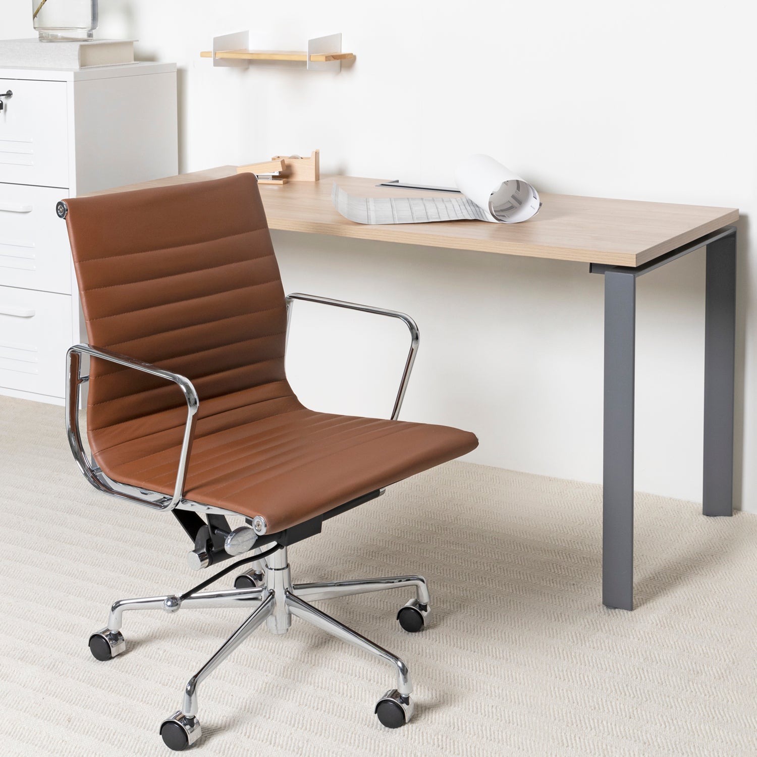 Silla Oficina Aluminium Caramel