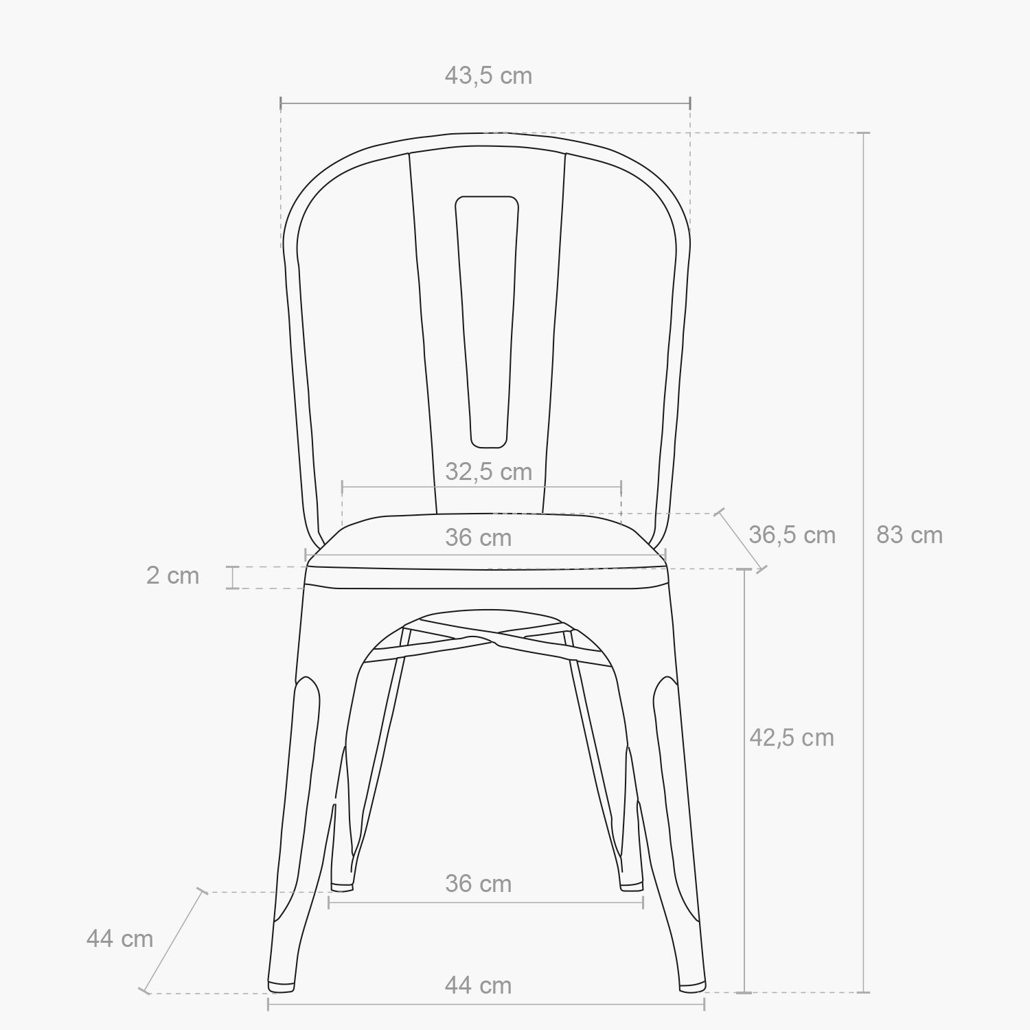 Silla Tolix Madera Blanco