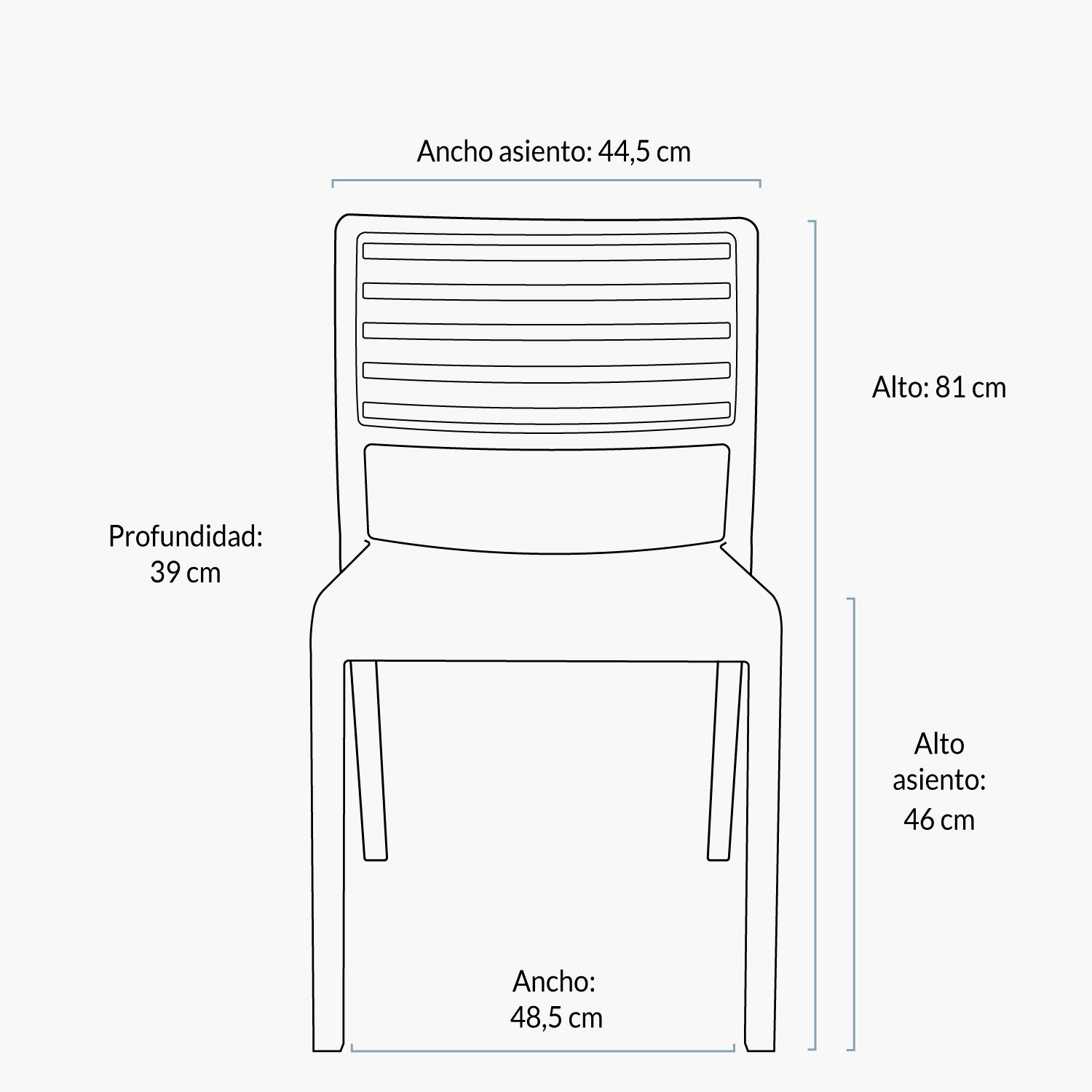 Silla Plástico para exterior Barcelona Blanco