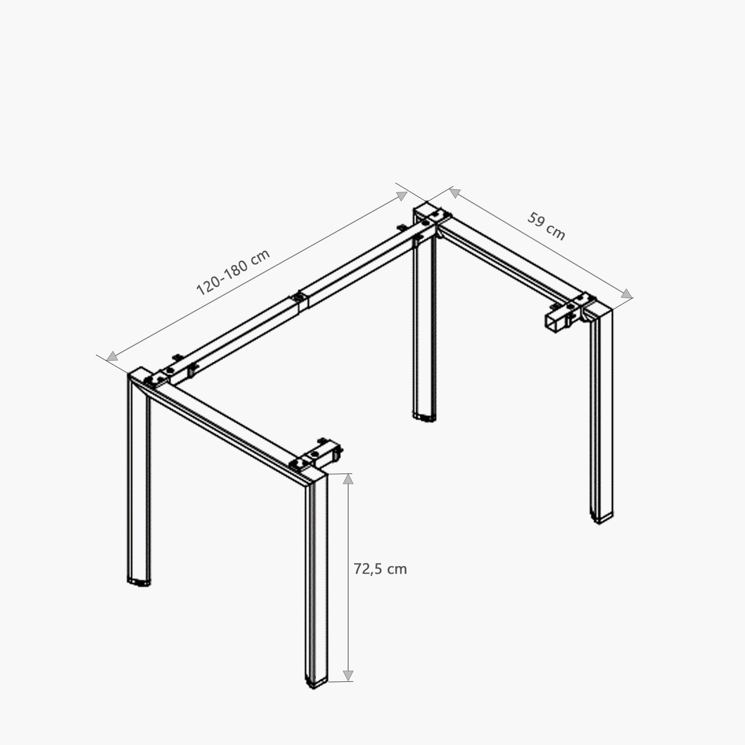 Base de Escritorio Neo Extensible 120 - 180 x 60 Blanco