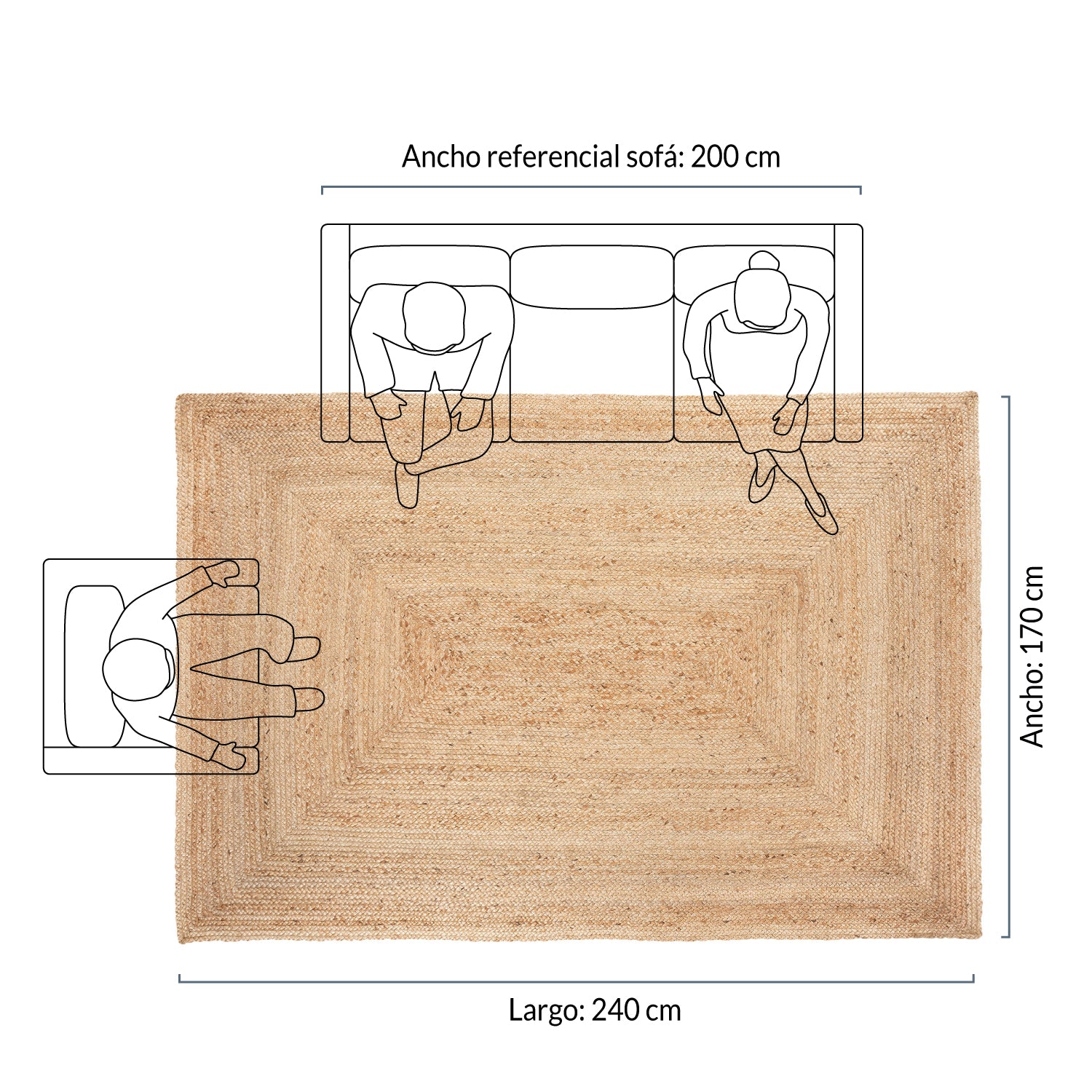 Alfombra Yute Kalahari 170x240