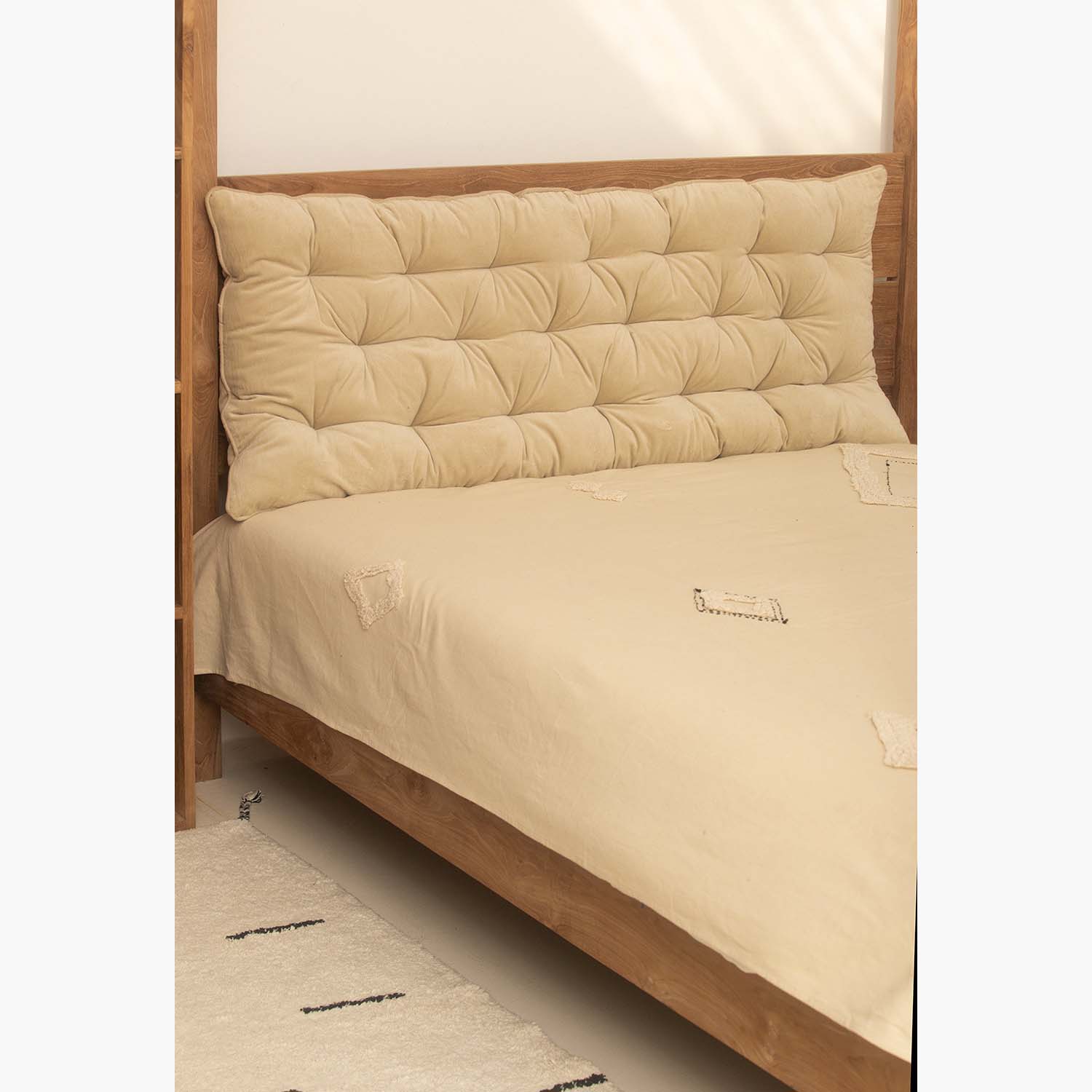 Respaldo de cama acolchado Velur 60x90 Crudo