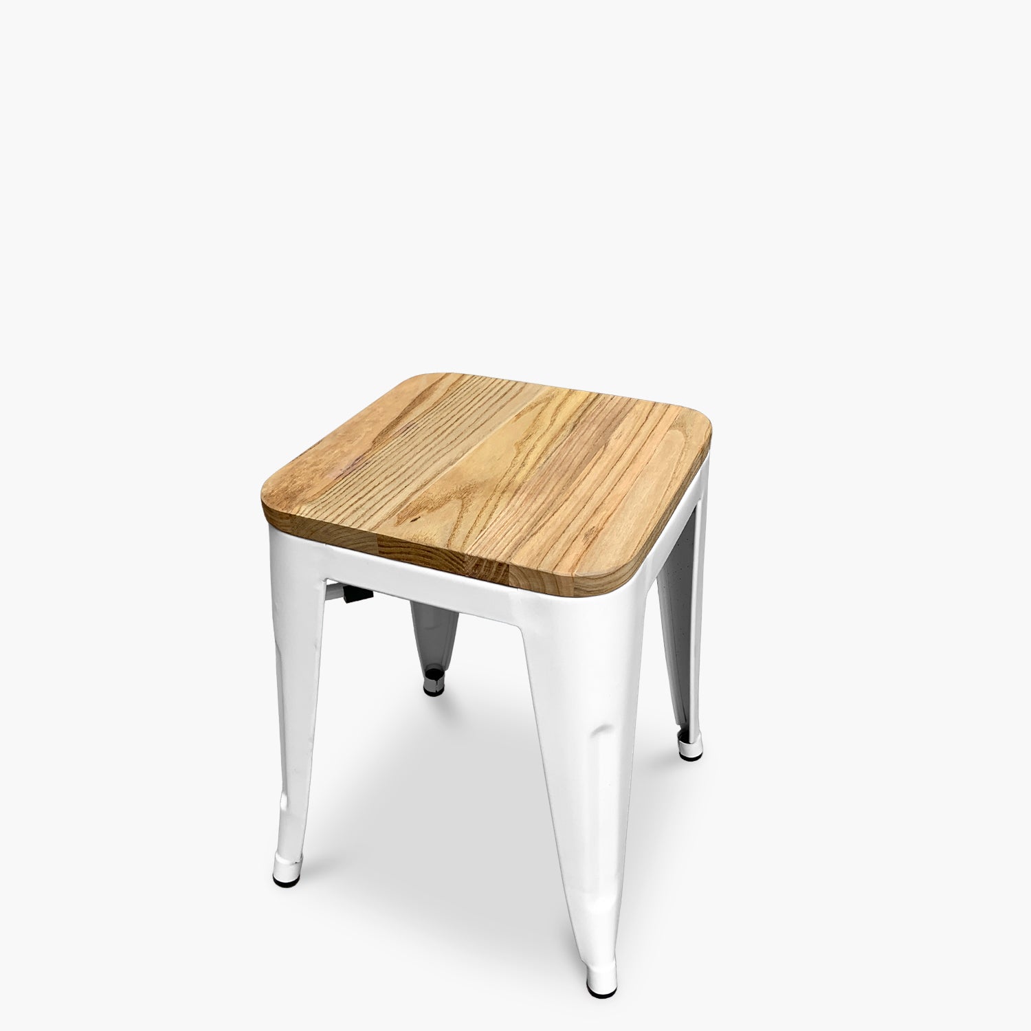 Piso Tolix Asiento Madera Blanco