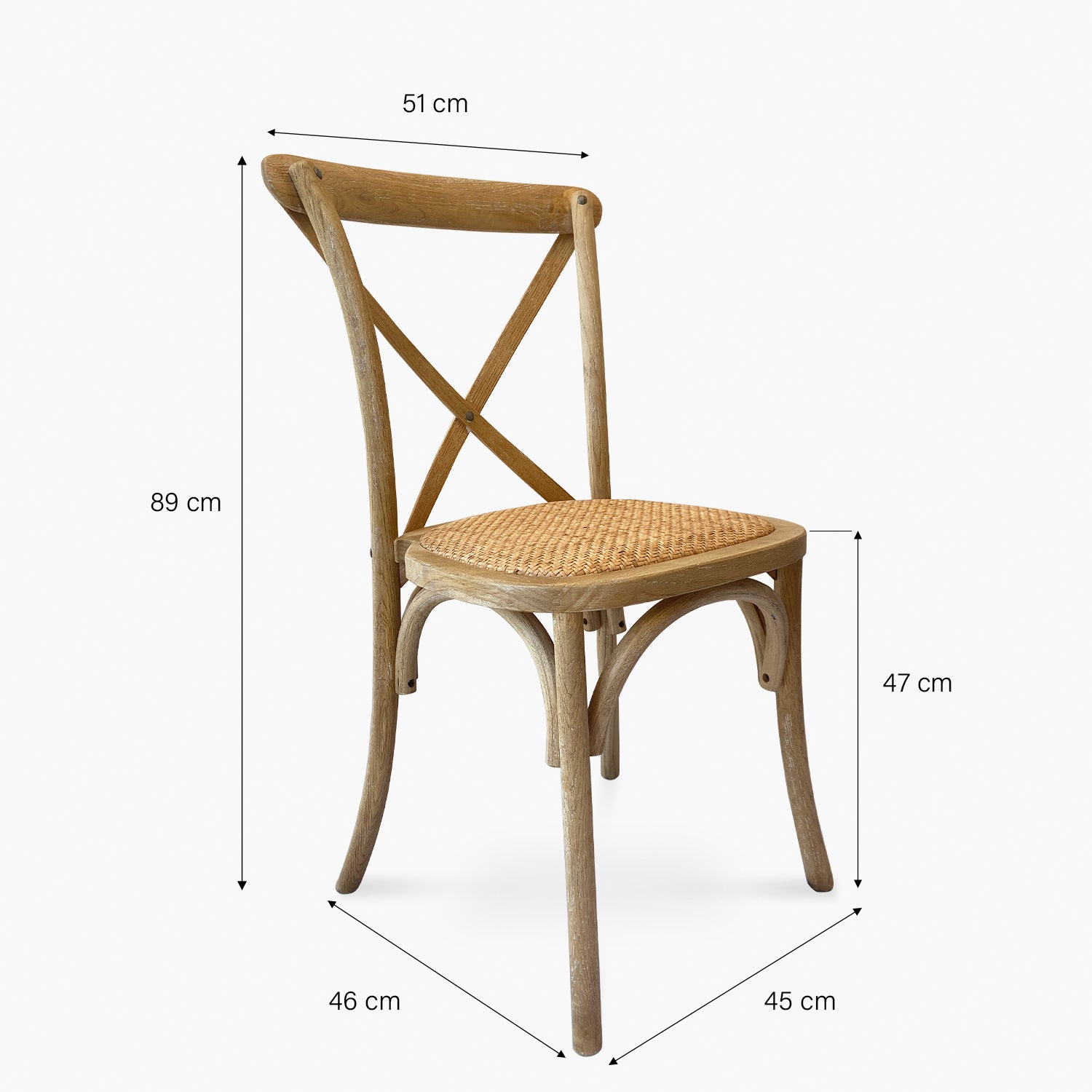 Silla Madera Tradition Rattan Olmo Natural Apilable