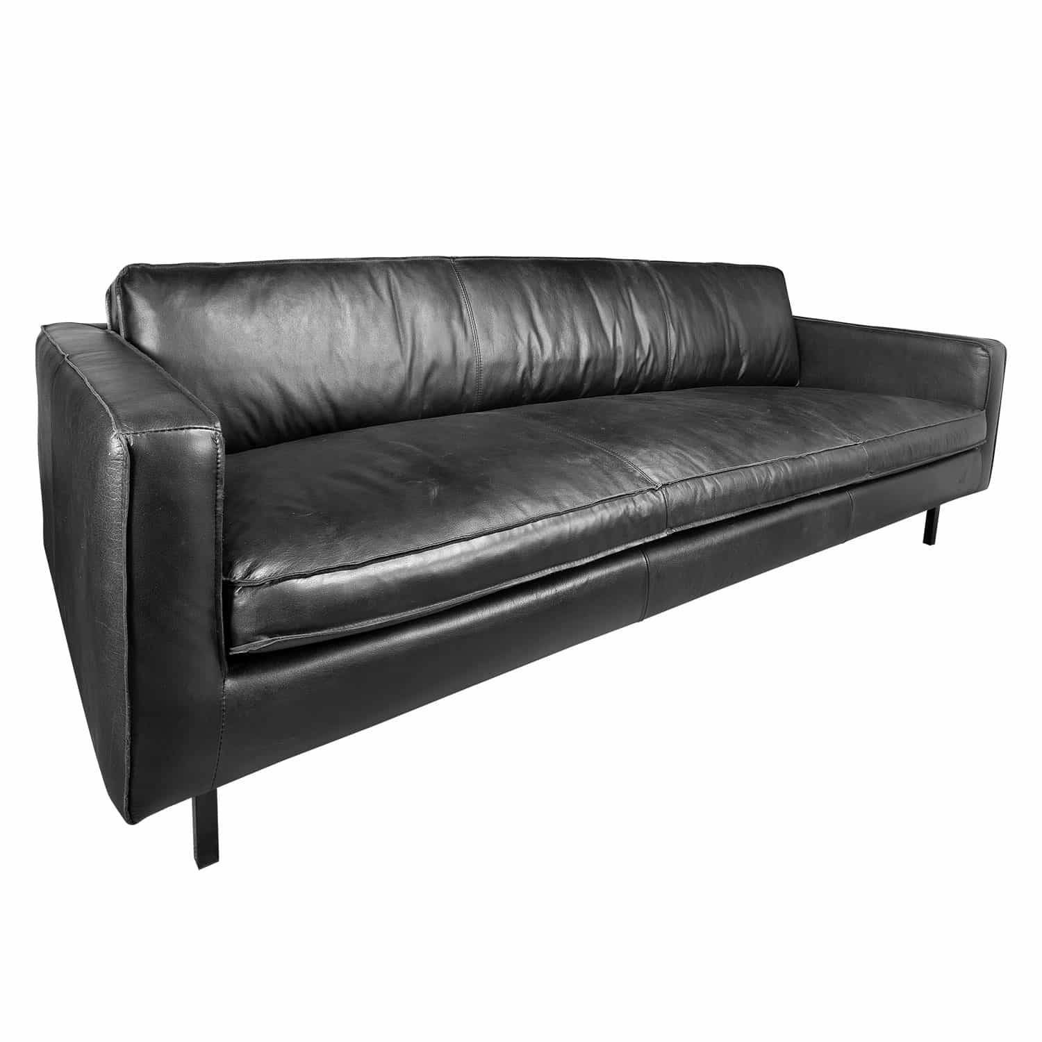 Sofa 3C Sinatra Cuero Negro