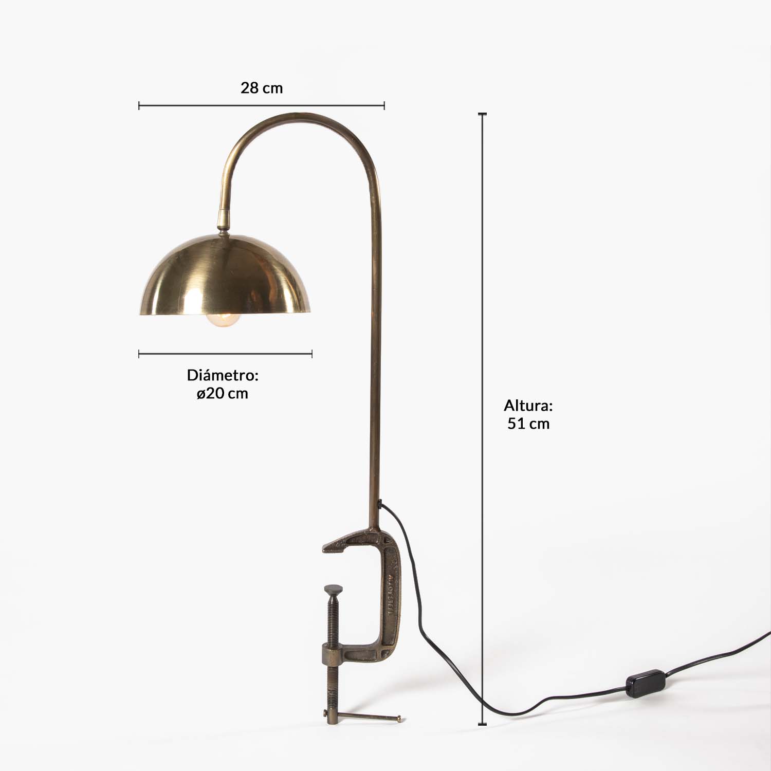 Lámpara de Mesa Bogen Press Bronce