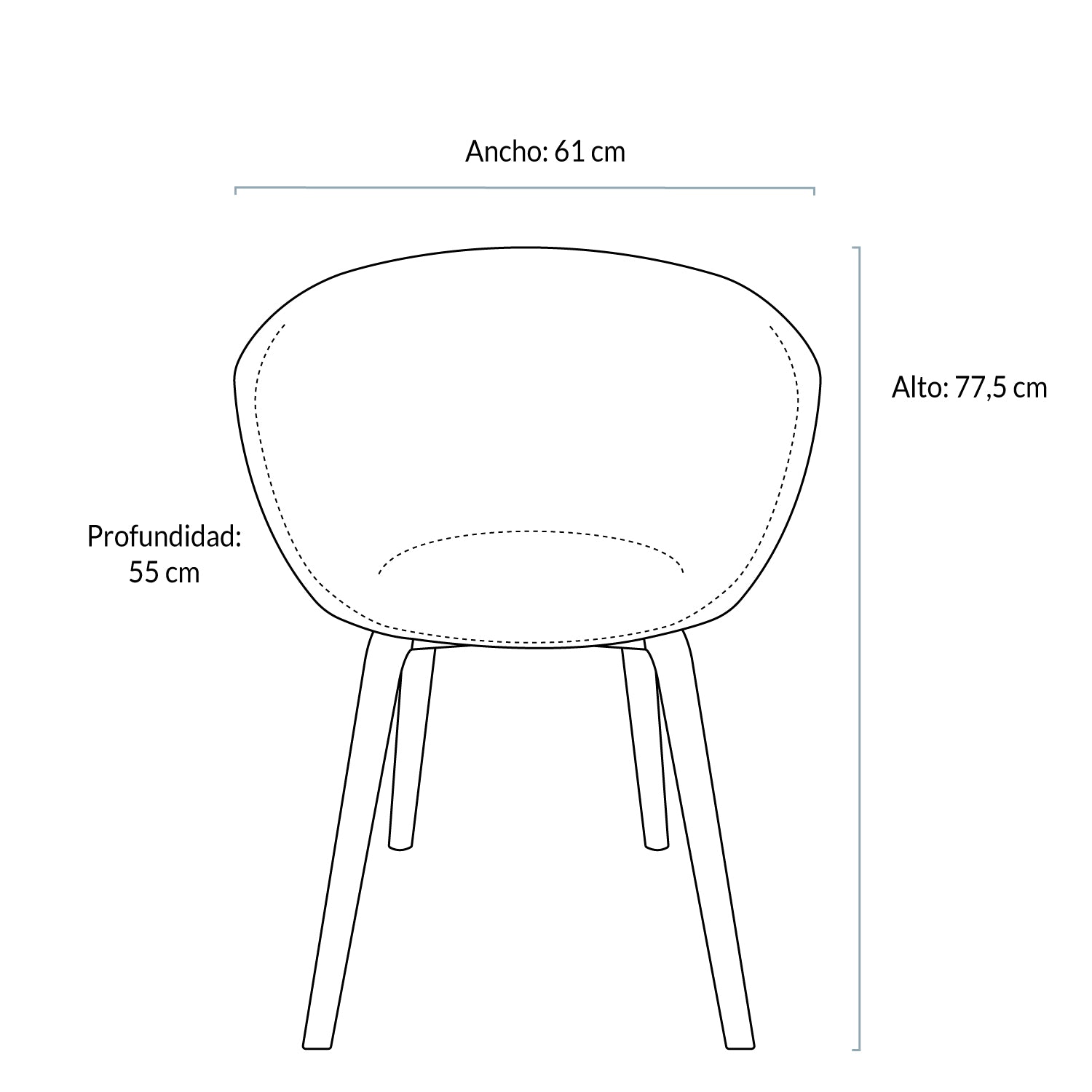 Silla Gaudí PP Base Madera Blanco