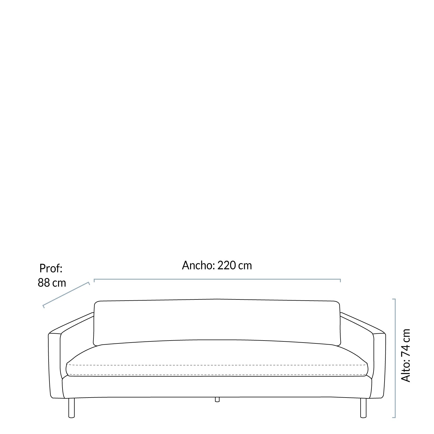 Sofa 3C Sinatra Cuero Café