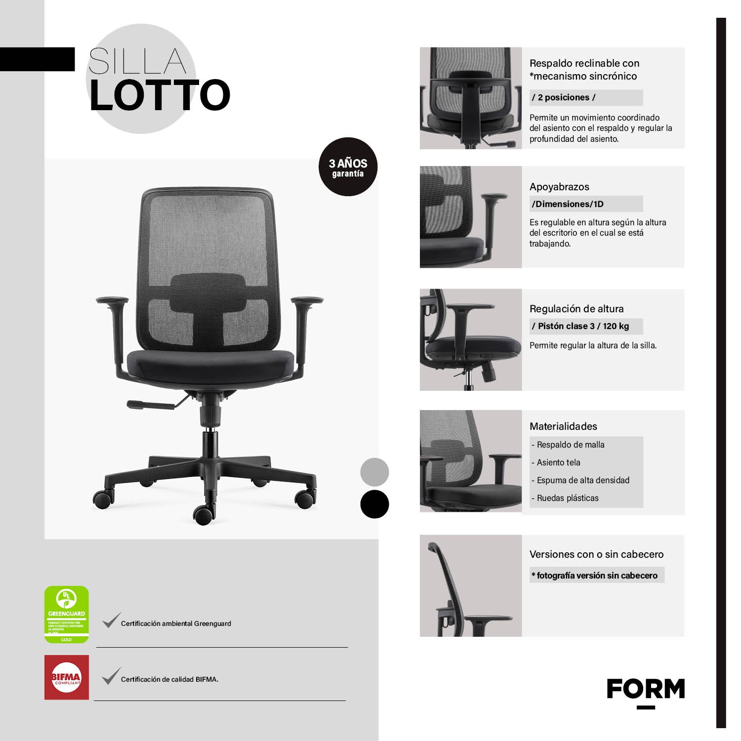 Silla Oficina Ejecutiva Lotto Negro