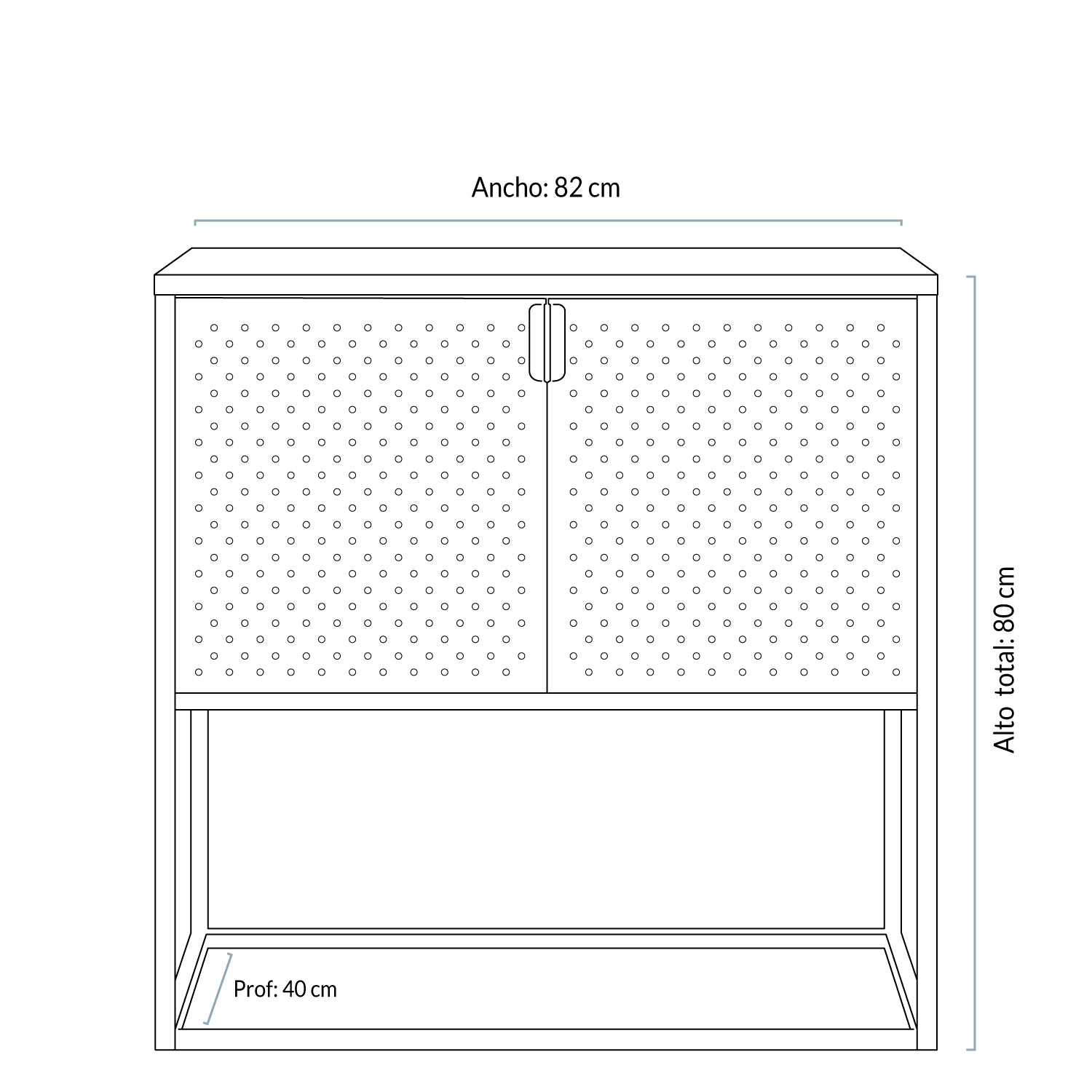 Arrimo medio Newton 2 puertas Negro