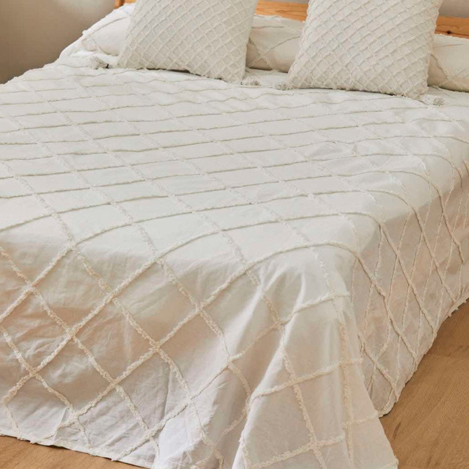 Cubrecama Royal2 270x280 Blanco  (cama King o Superking)