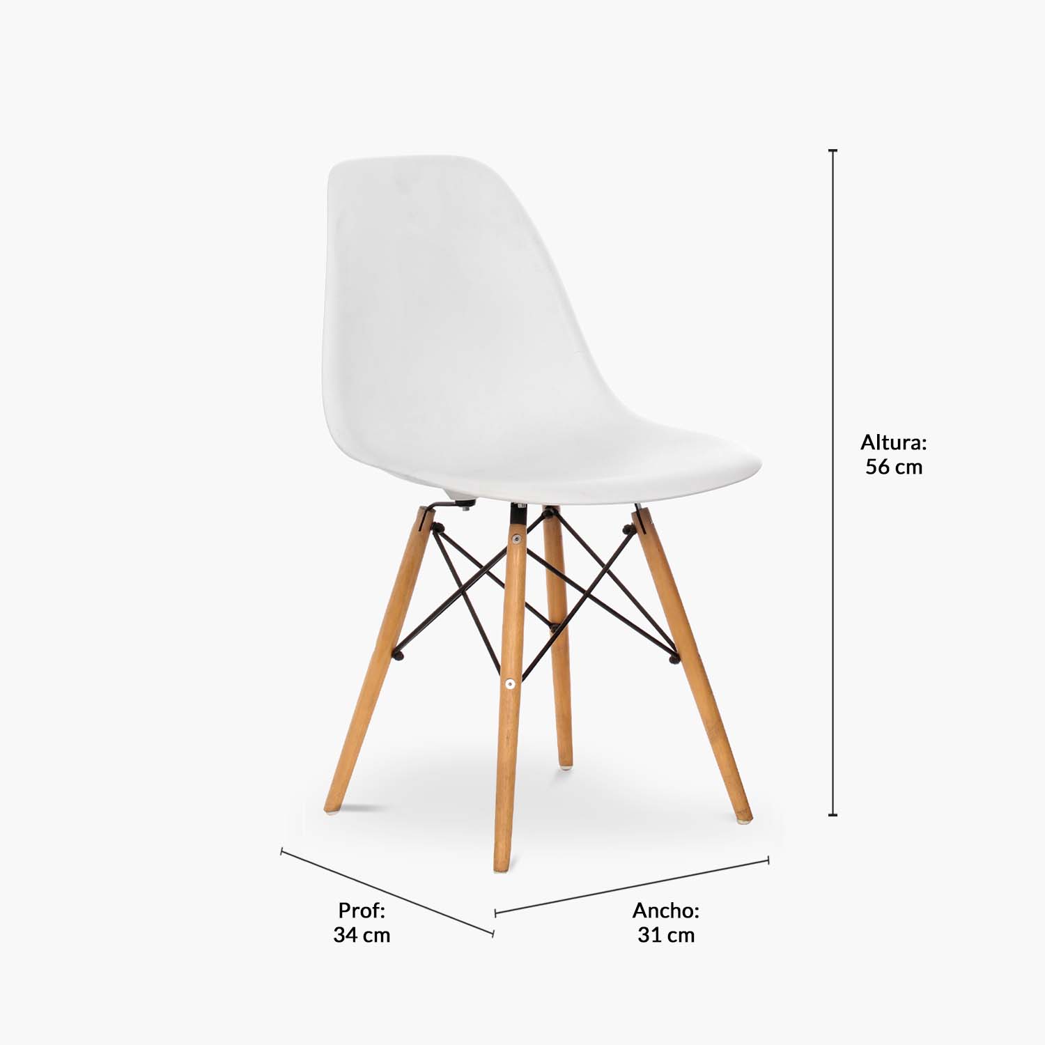 Silla Kids Eames DSW Blanco (Réplica)