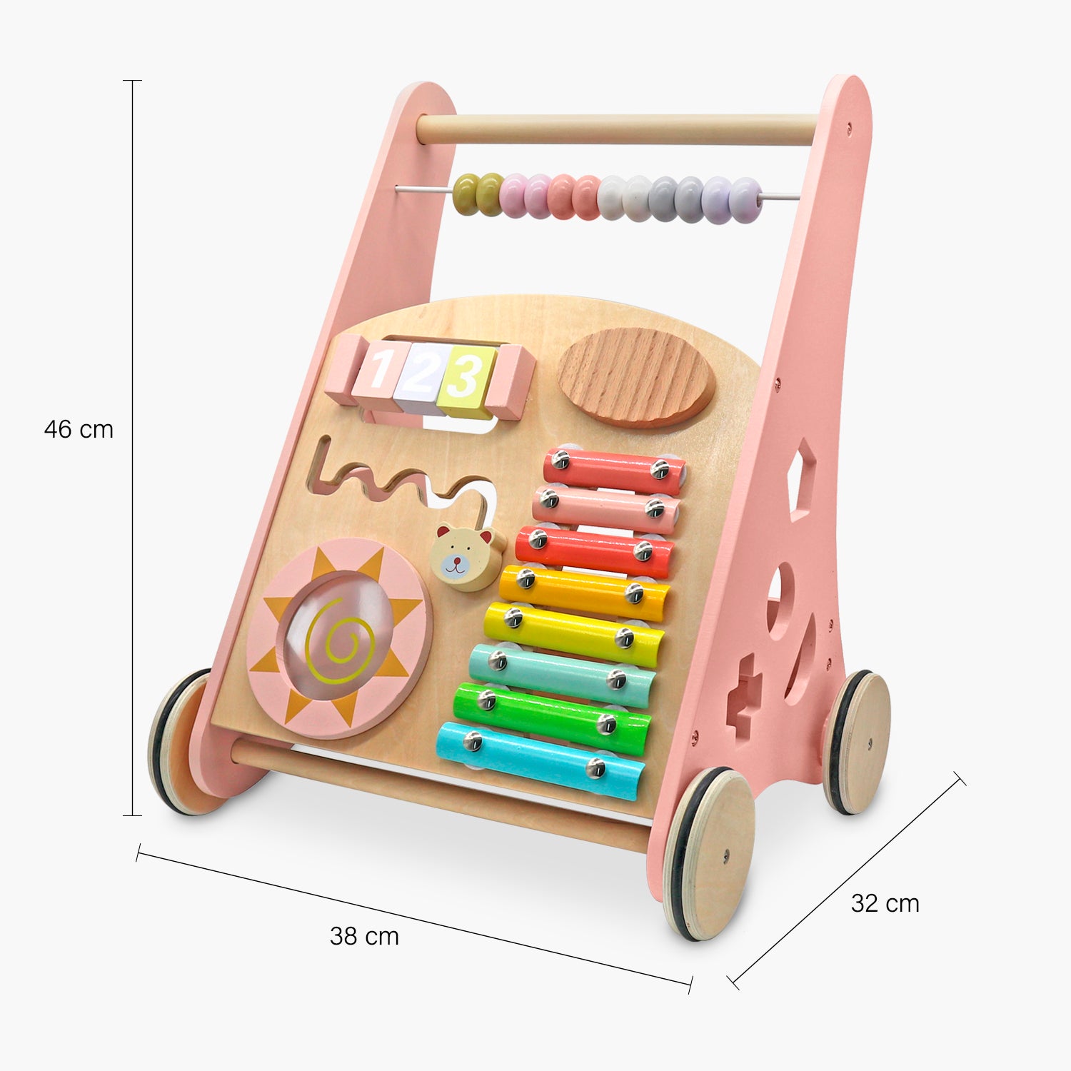 Andador Interactivo Infantil de Madera Martín Rosado