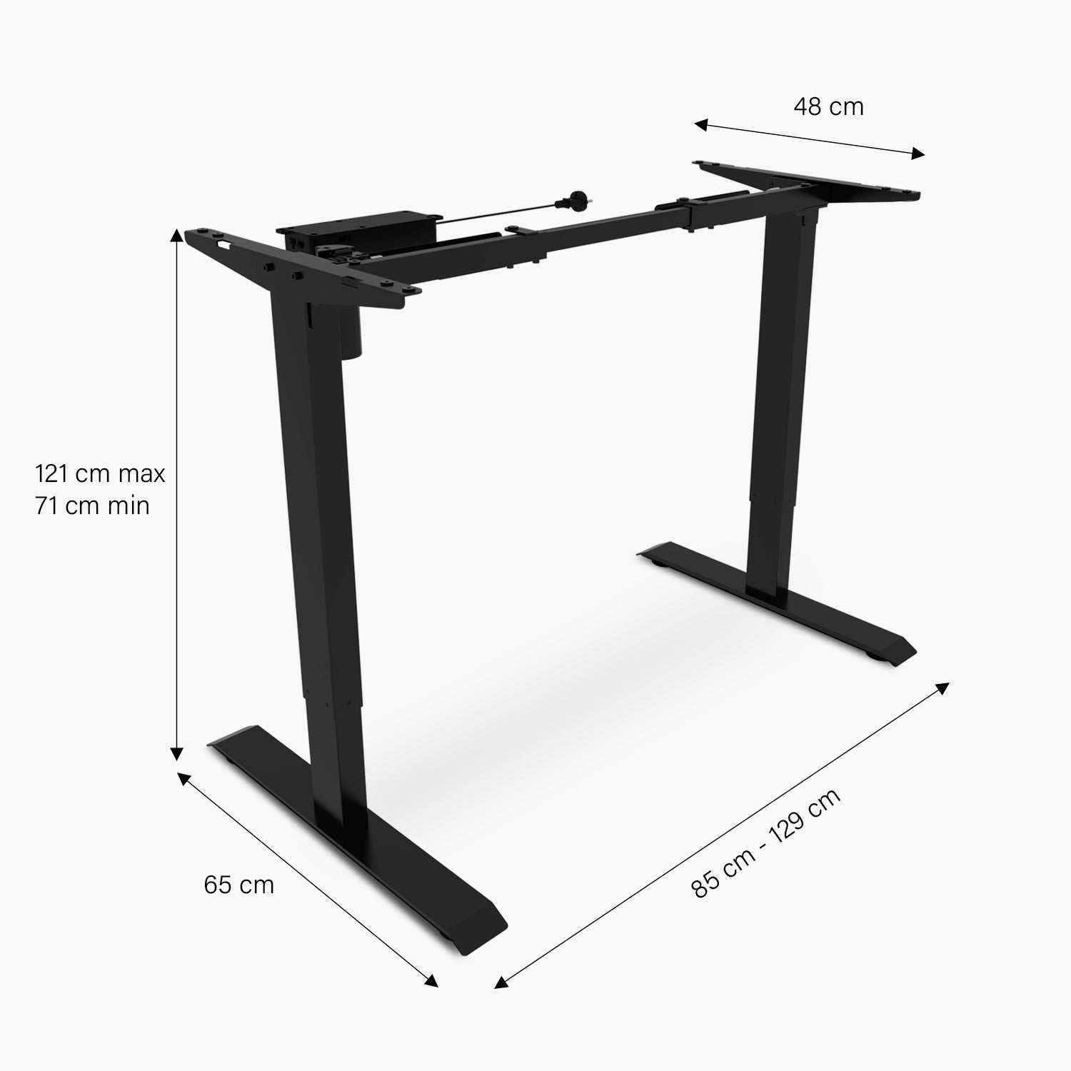 Base Acero Cosmo 120-160 Eléctrico Negro