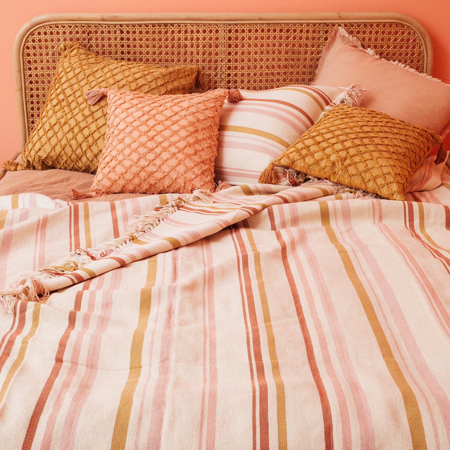 Cubrecama Juarez 1 1/2 Plazas Mostaza