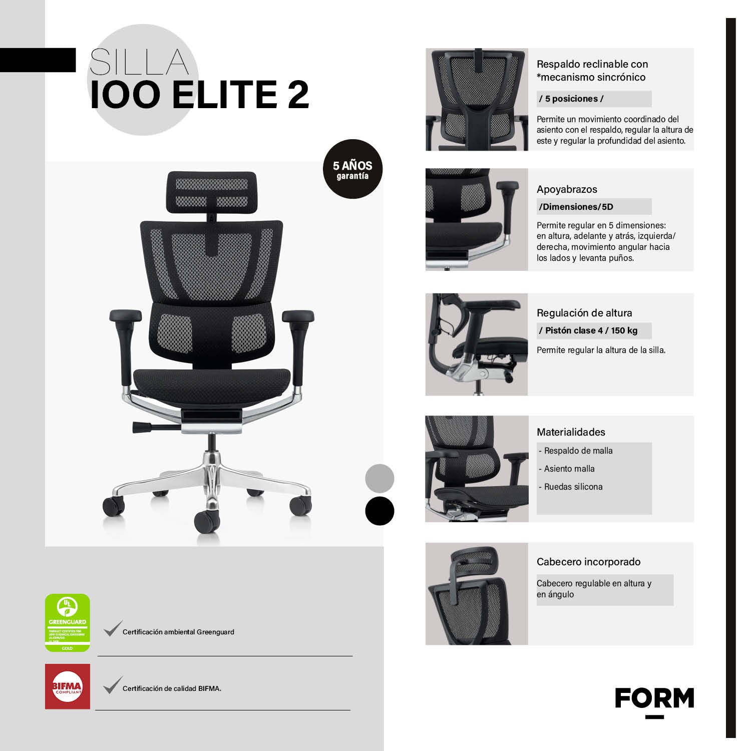 Silla IOO Elite 2 Negro