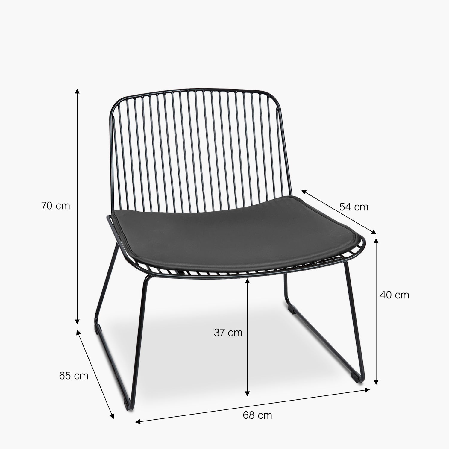 Silla metalica Isabella W Negro