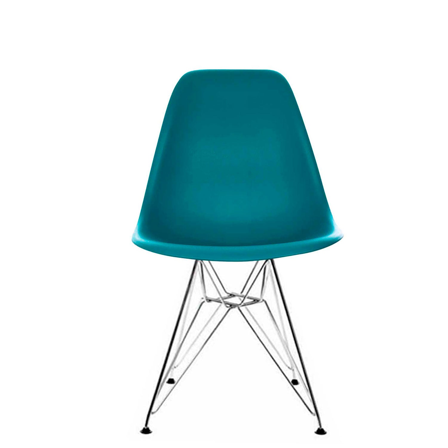 Silla DSW Réplica Eames Base metal Petroleo