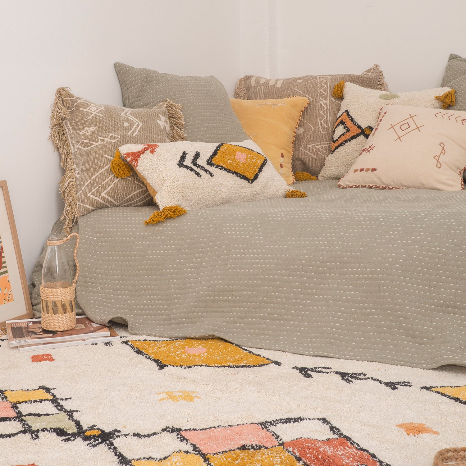 Cubrecama Agata 240x260 Verde (cama 2 plazas o Queen)