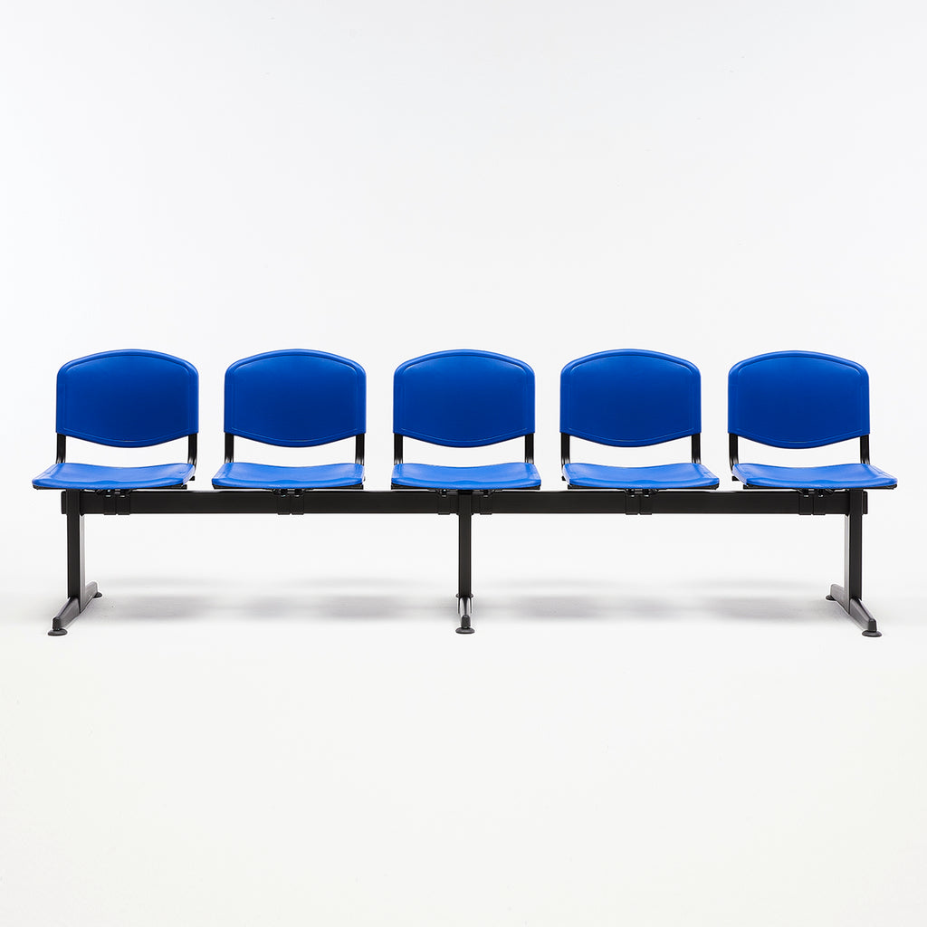 Banqueta Oficina Pata Luna ISO PP 5C Azul Base Negro