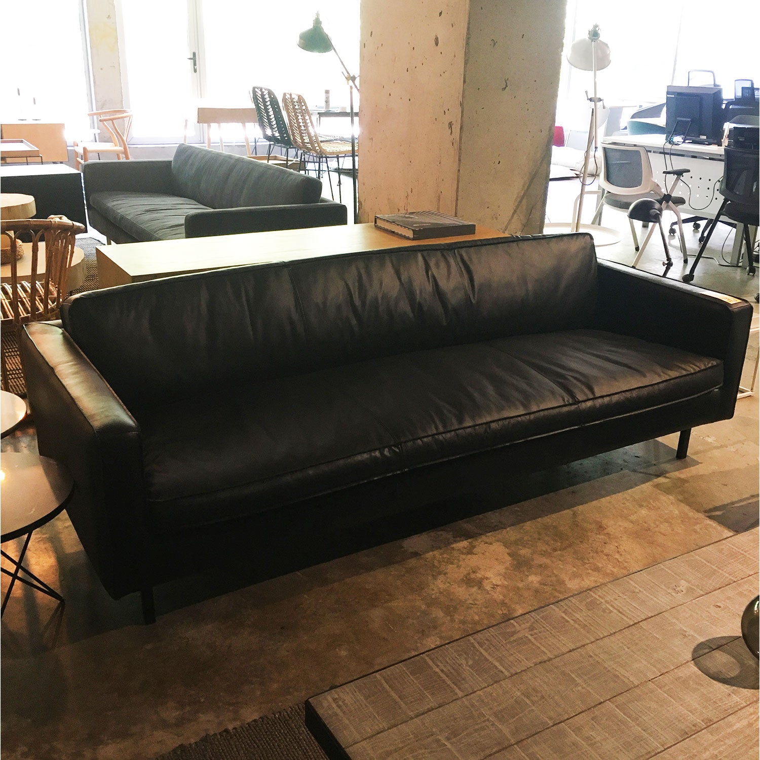 Sofa 3C Sinatra Cuero Negro