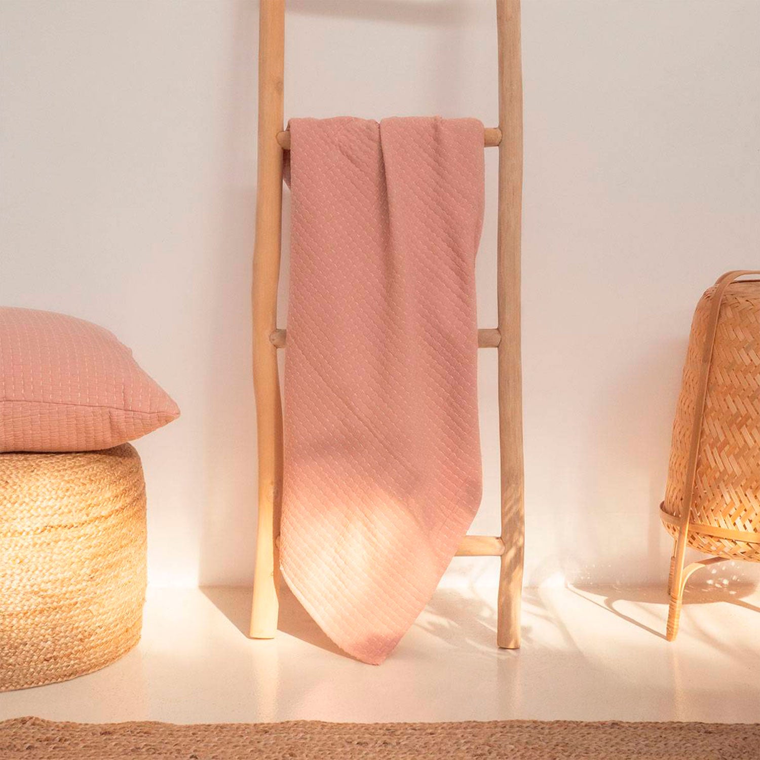 Manta Algodón Agata 120x180 Rosado