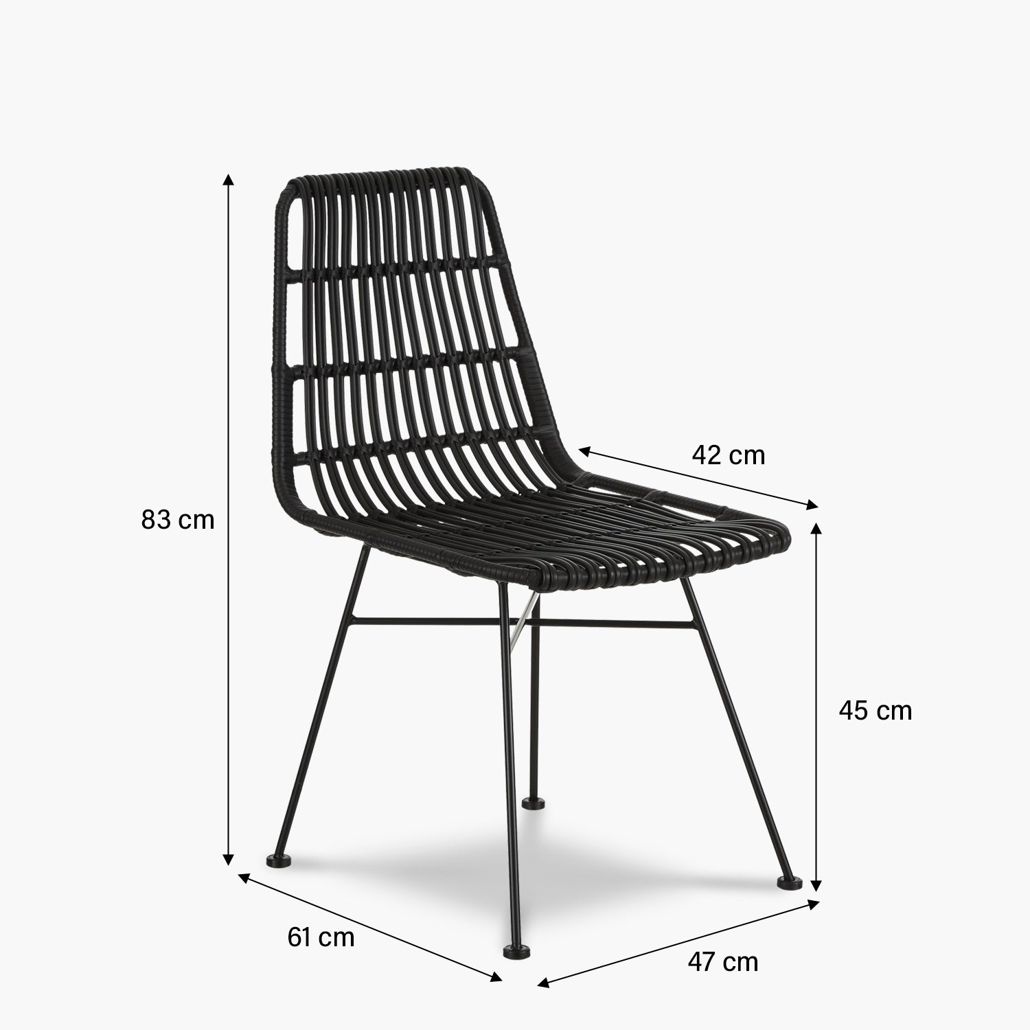 Silla Comedor ratan sintetico Creta Negro