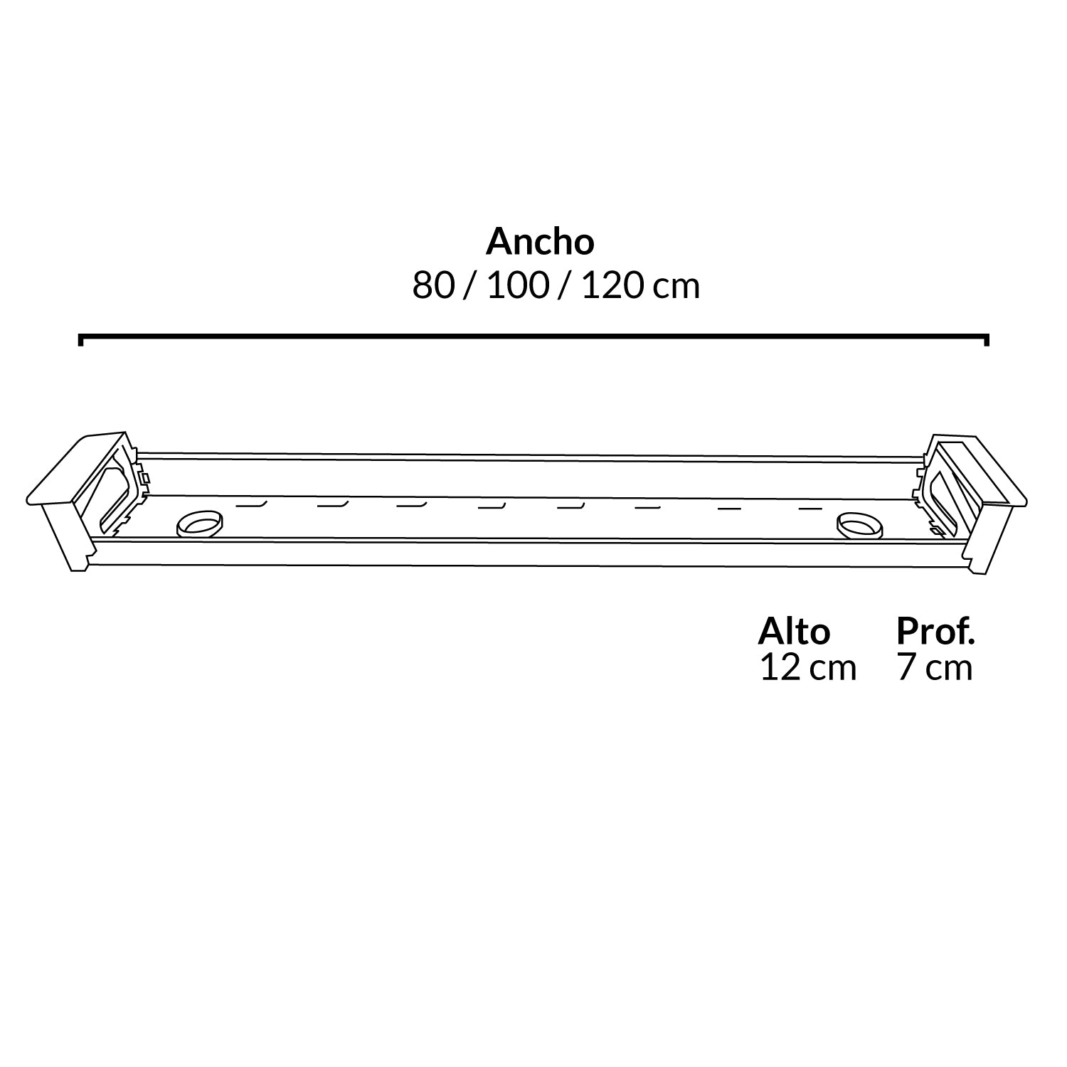 Bandeja Electrica 120 cm Blanco